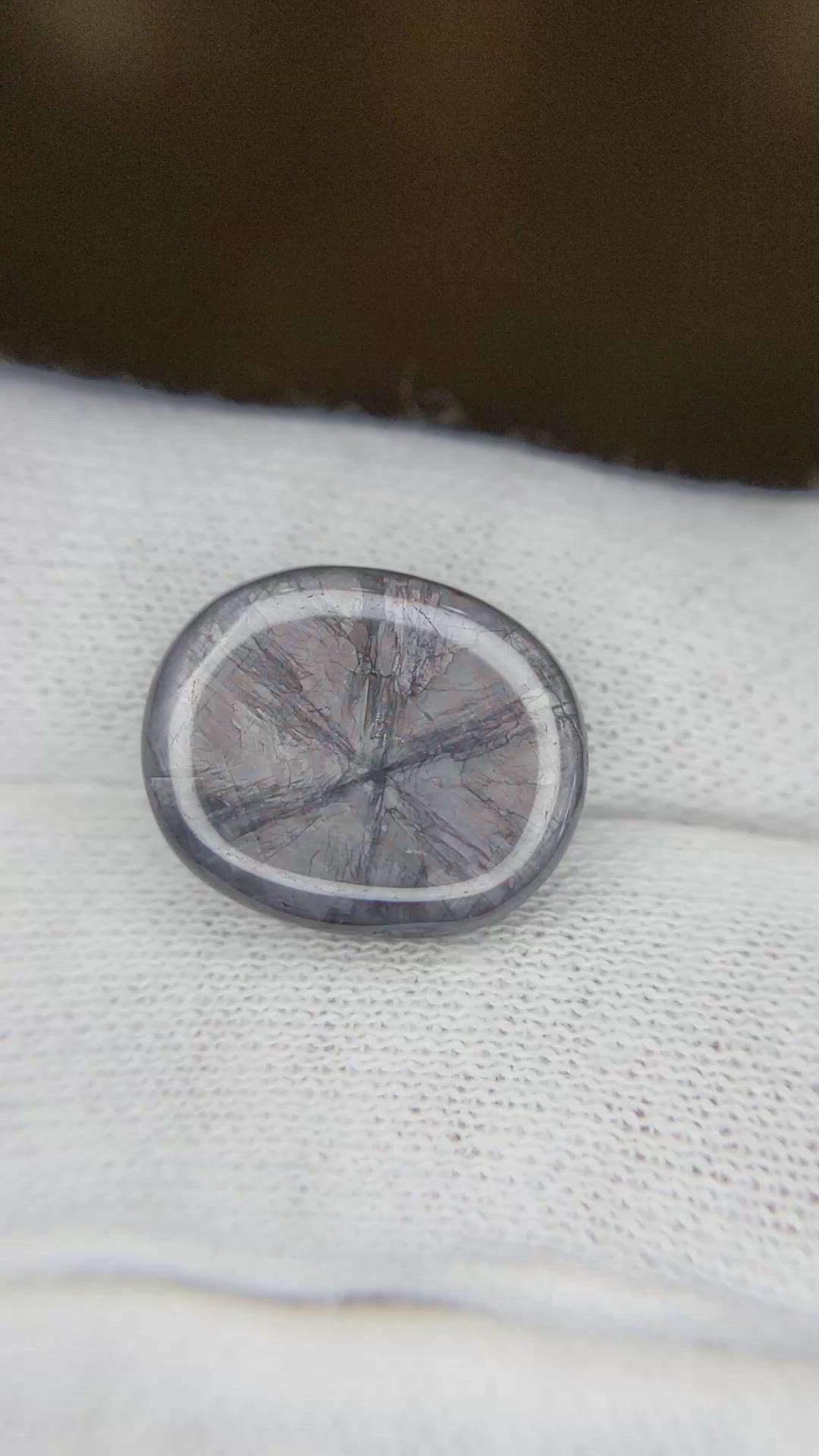 15.39 Ct. Grey Cabochon Sapphire from Burma (Myanmar) Size Video