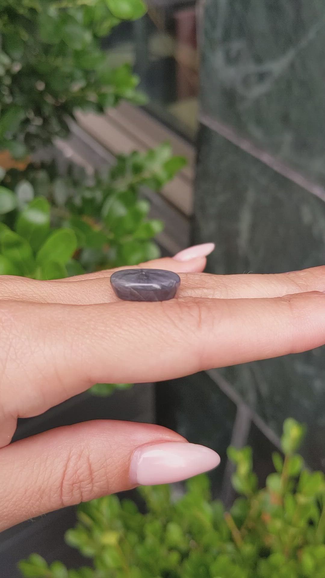 15.39 Ct. Grey Cabochon Sapphire from Burma (Myanmar) Size Video