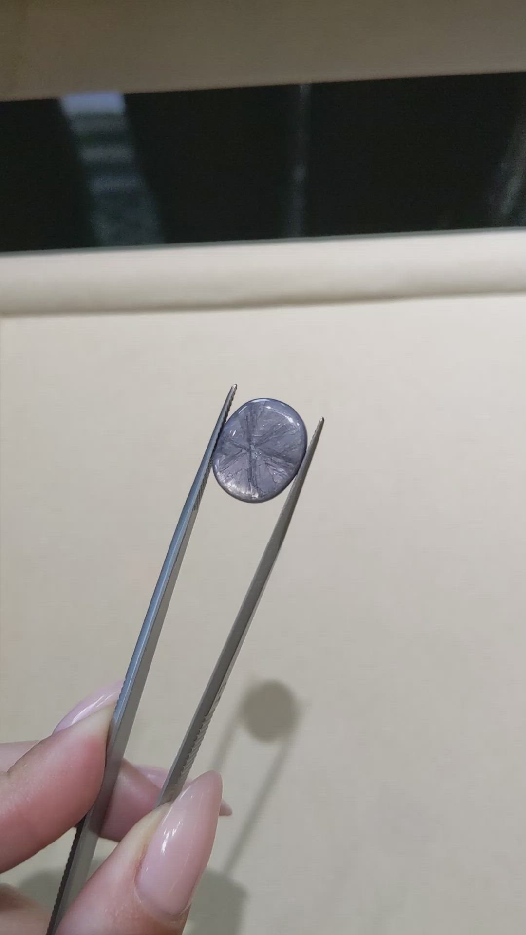 15.39 Ct. Grey Cabochon Sapphire from Burma (Myanmar) Size Video