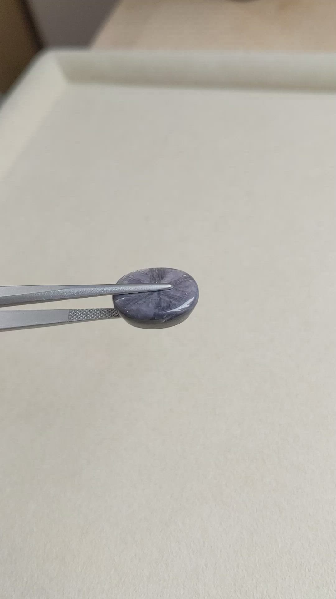 15.39 Ct. Grey Cabochon Sapphire from Burma (Myanmar) Size Video