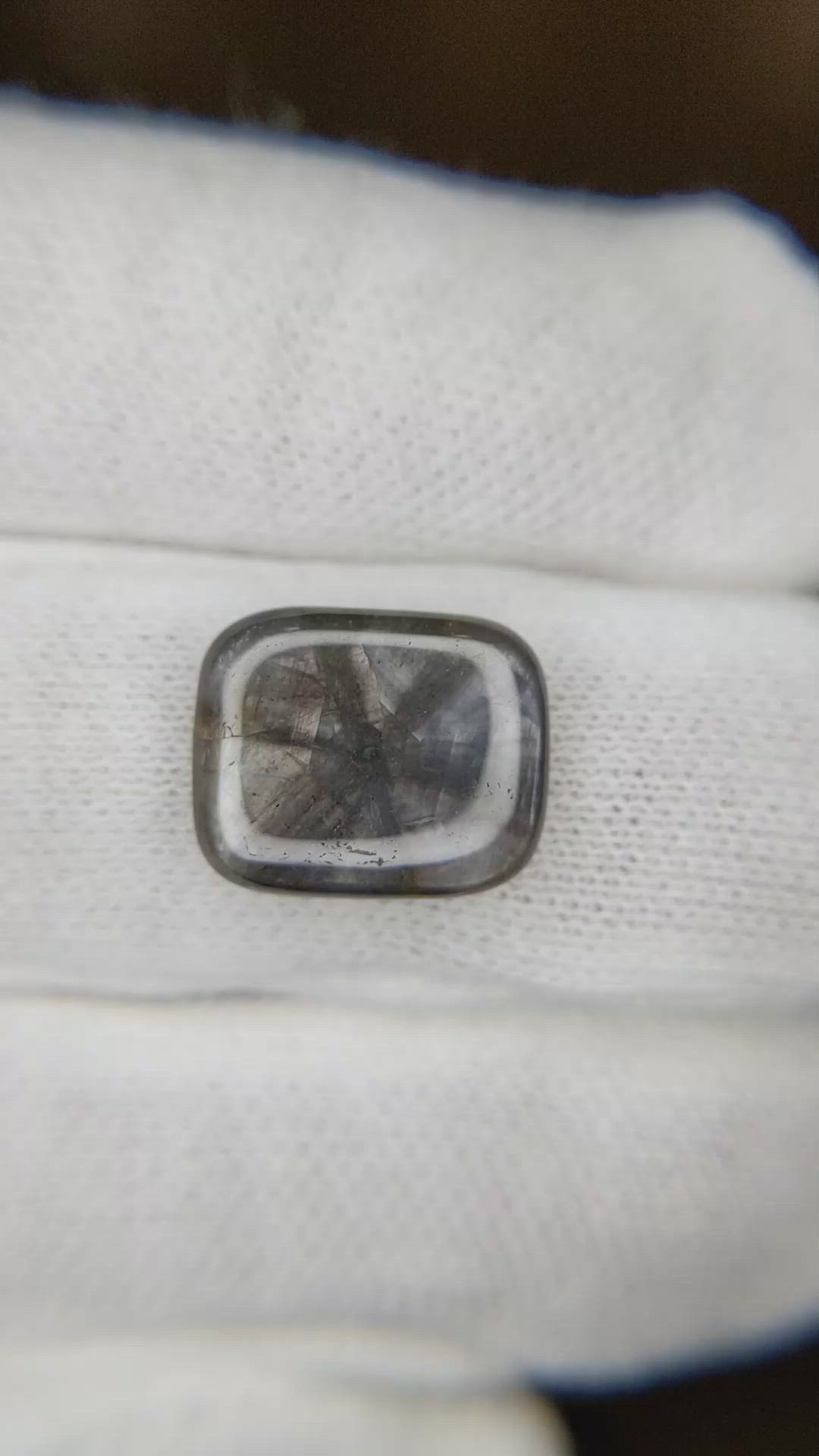 7.25 Ct. Grey Cabochon Sapphire from Burma (Myanmar) Size Video