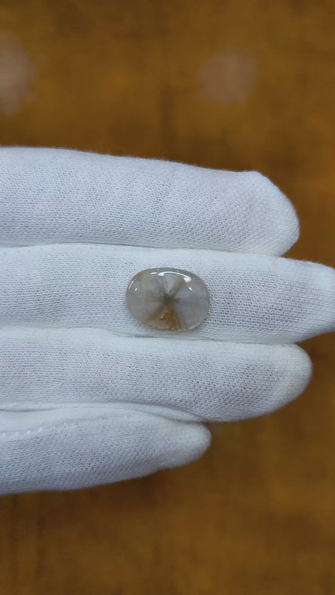 8.45 Ct. Grey Cabochon Sapphire from Burma (Myanmar) Size Video