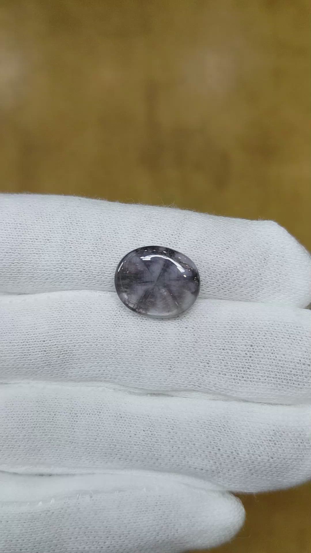 9.11 Ct. Grey Cabochon Sapphire from Burma (Myanmar) Size Video