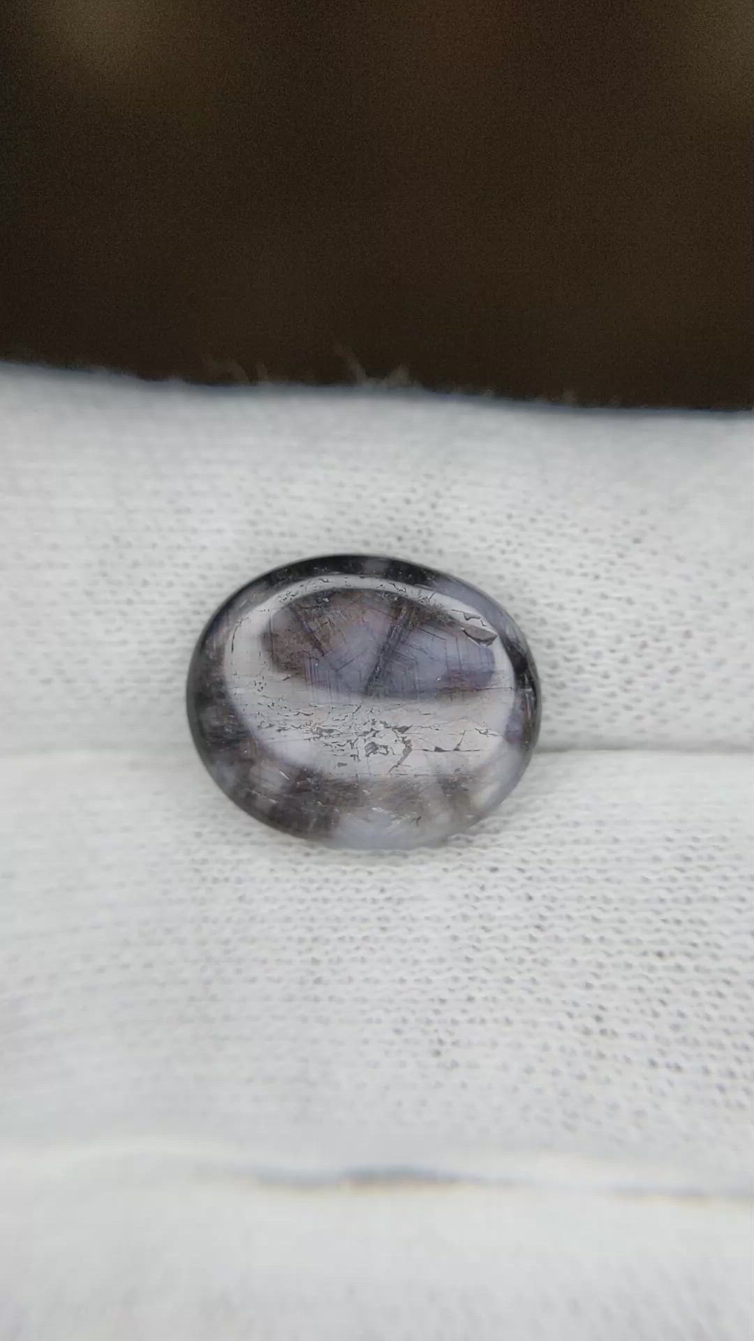 9.11 Ct. Grey Cabochon Sapphire from Burma (Myanmar) Size Video