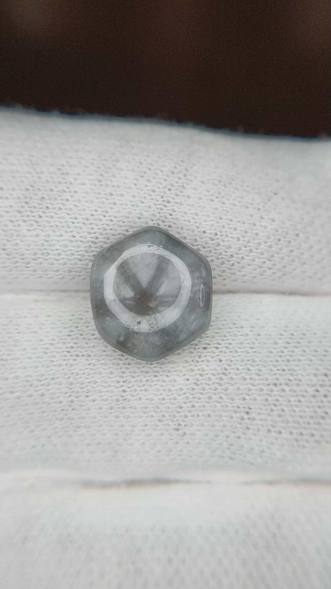 7.26 Ct. Grey Cabochon Sapphire from Burma (Myanmar) Size Video