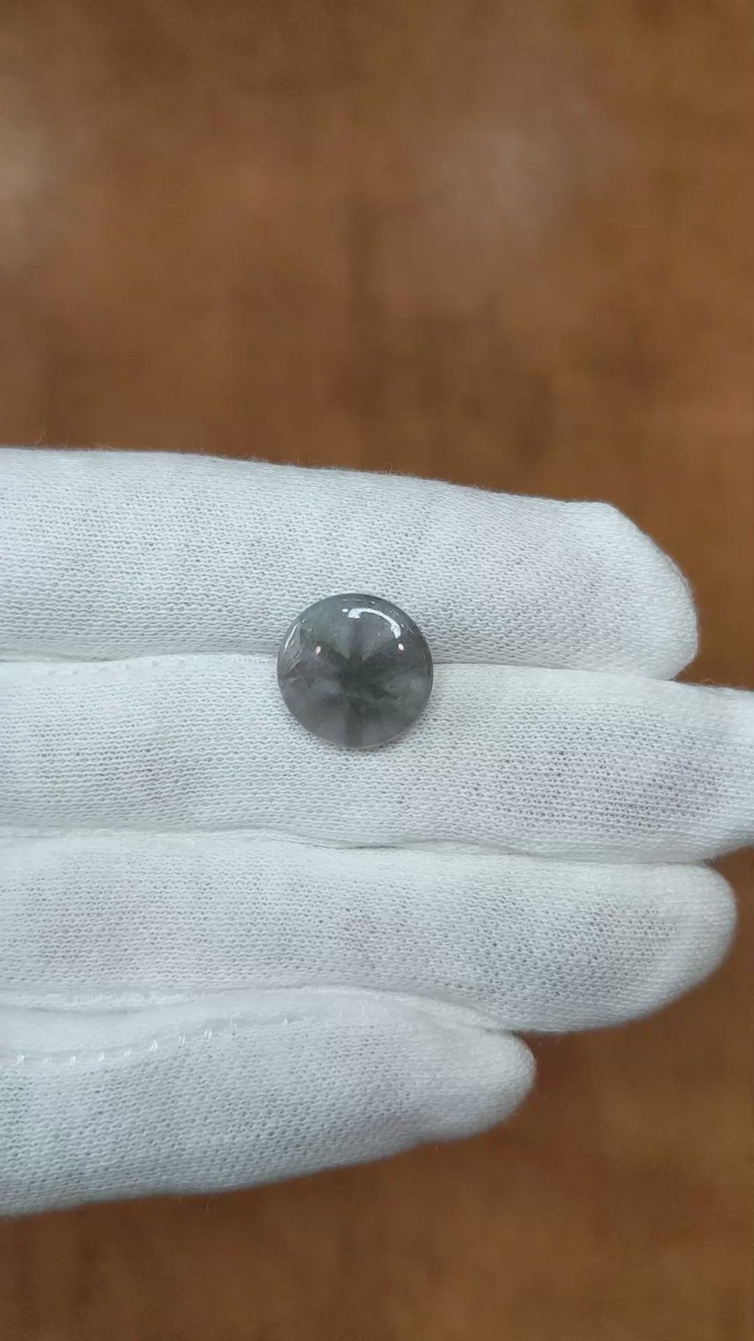 8.38 Ct. Grey Cabochon Sapphire from Burma (Myanmar) Size Video