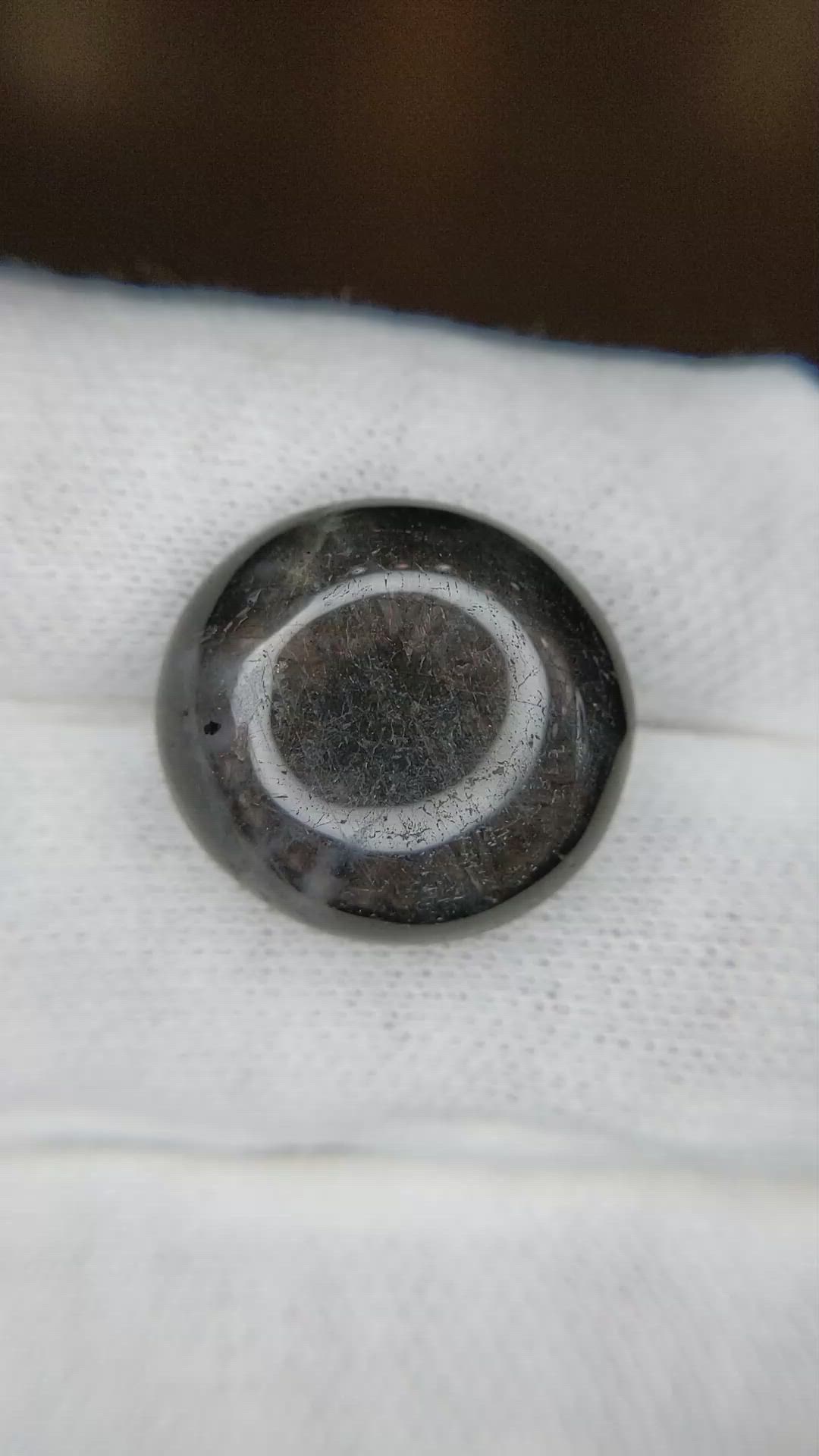 25.84 Ct. Grey Cabochon Sapphire from Burma (Myanmar) Size Video