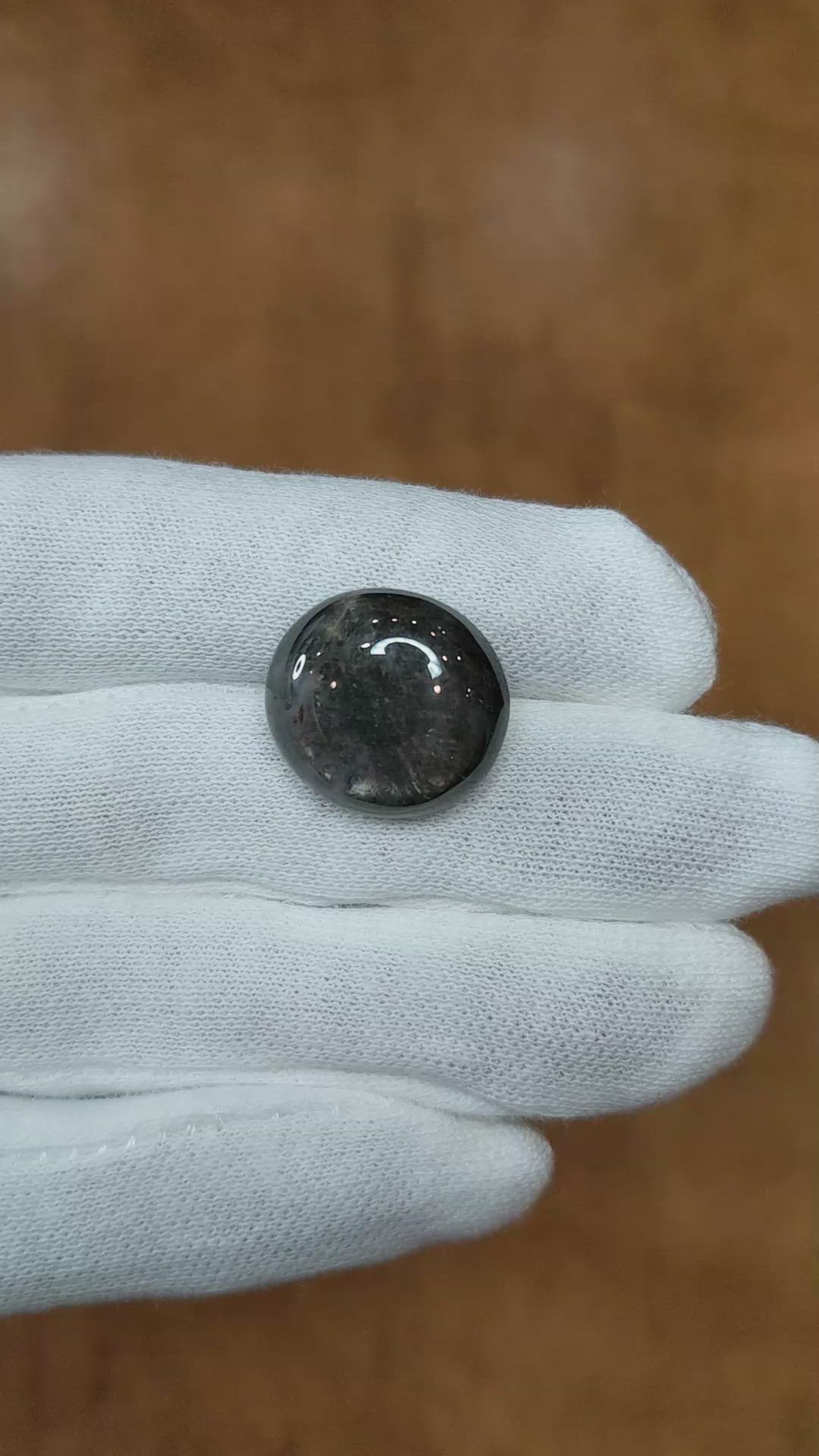 25.84 Ct. Grey Cabochon Sapphire from Burma (Myanmar) Size Video