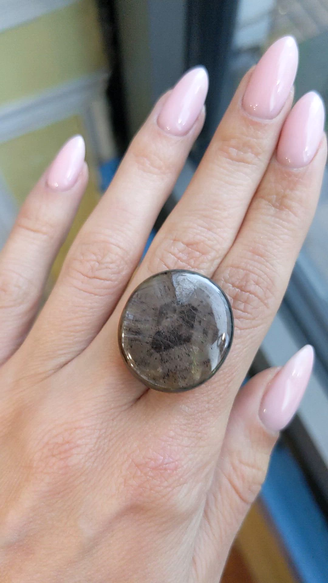 54.07 Ct. Grey Cabochon Sapphire from Burma (Myanmar) Size Video