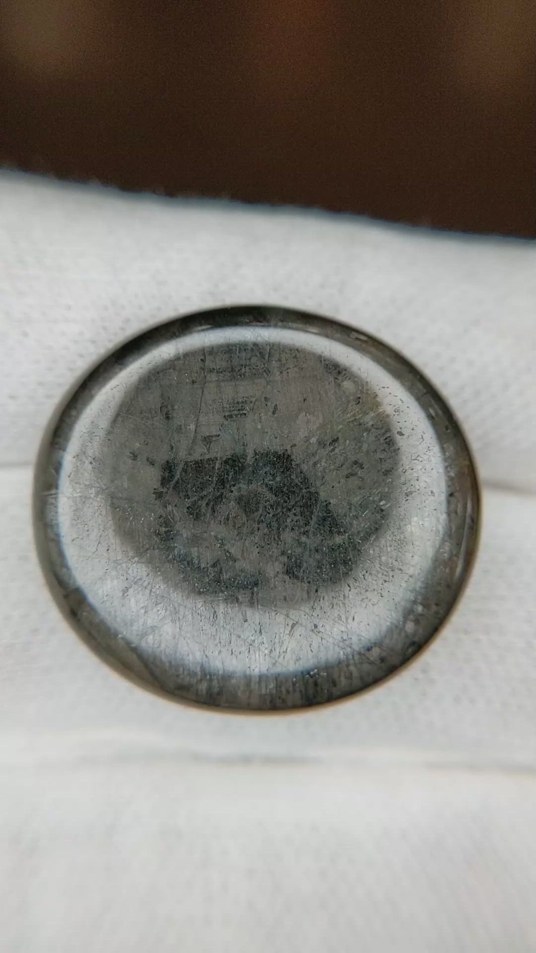 54.07 Ct. Grey Cabochon Sapphire from Burma (Myanmar) Size Video