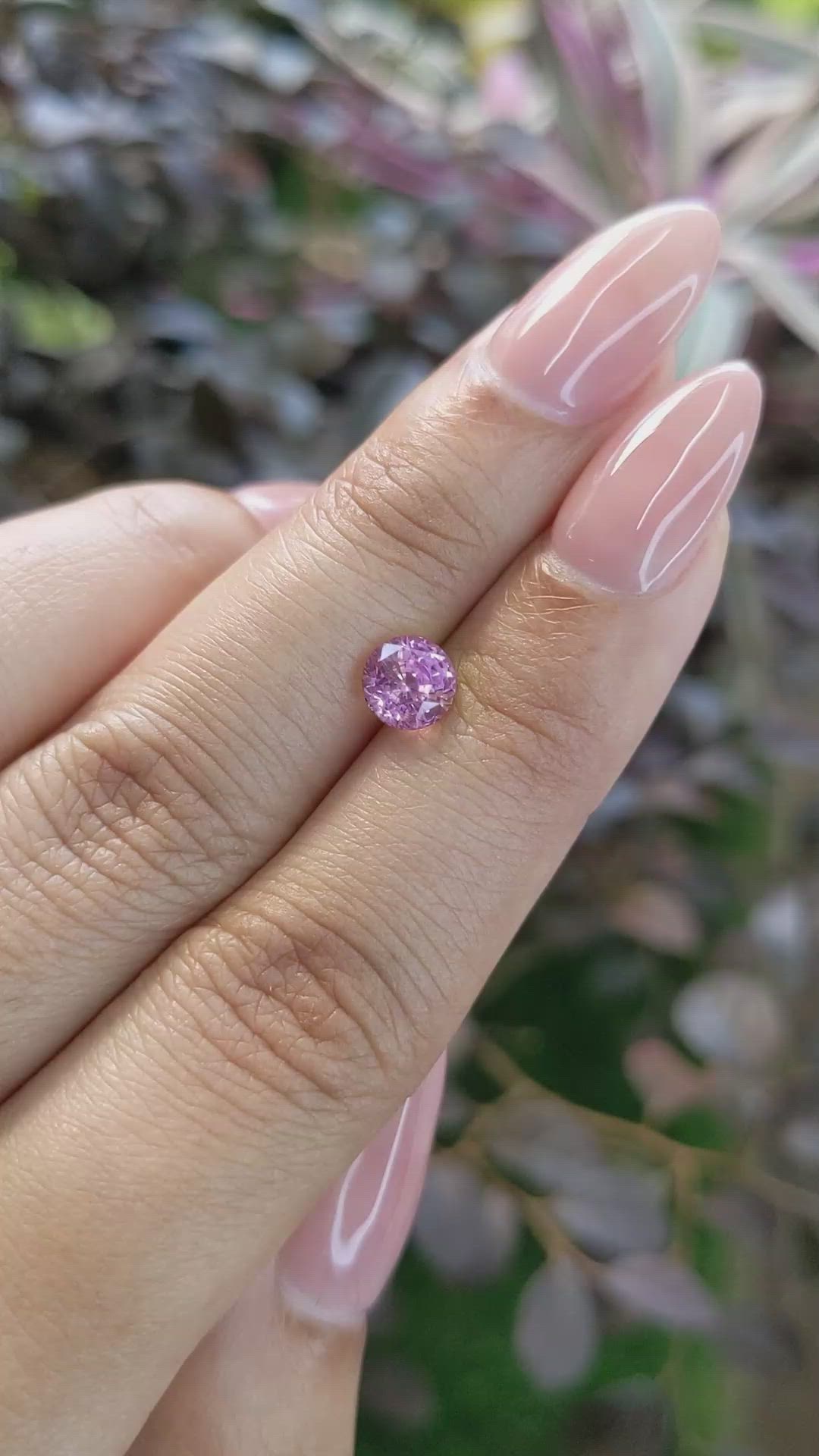 1.38 Ct. Purplish Pink Sapphire from Ceylon (Sri Lanka) Size Video