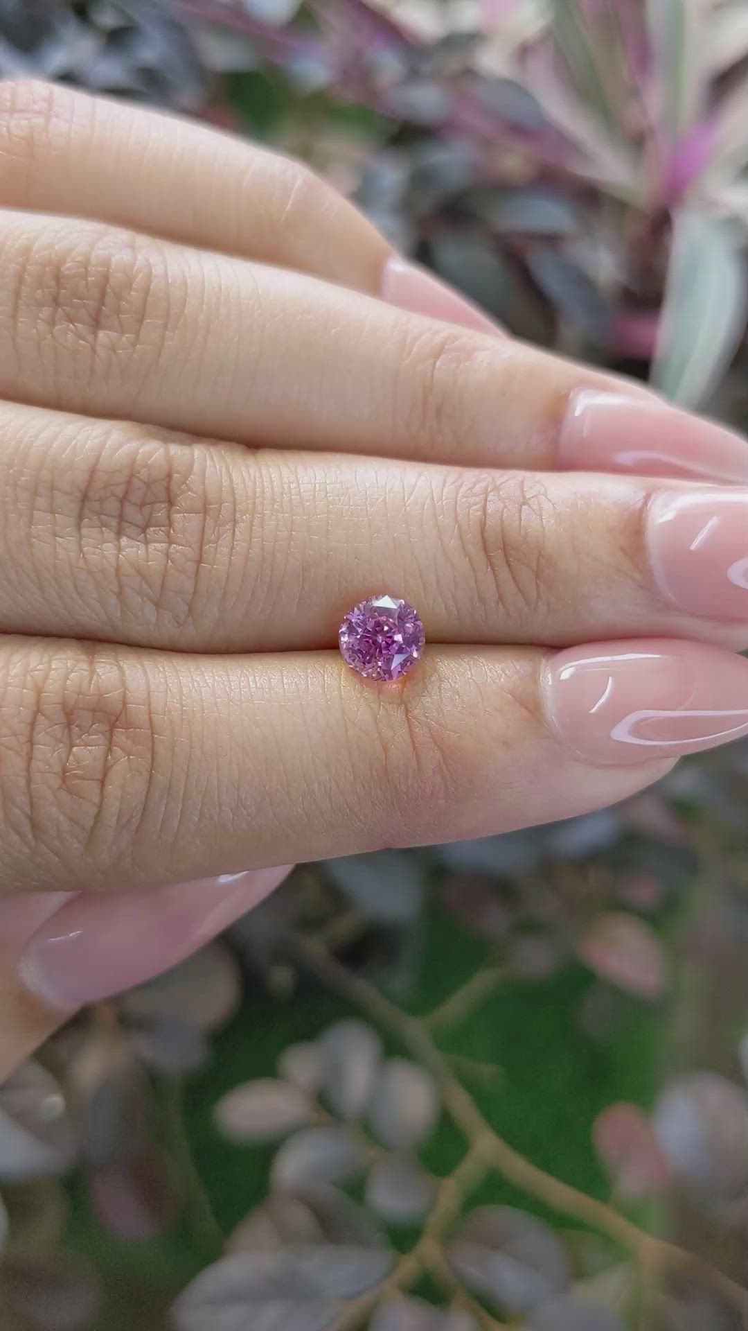 1.38 Ct. Purplish Pink Sapphire from Ceylon (Sri Lanka) Size Video