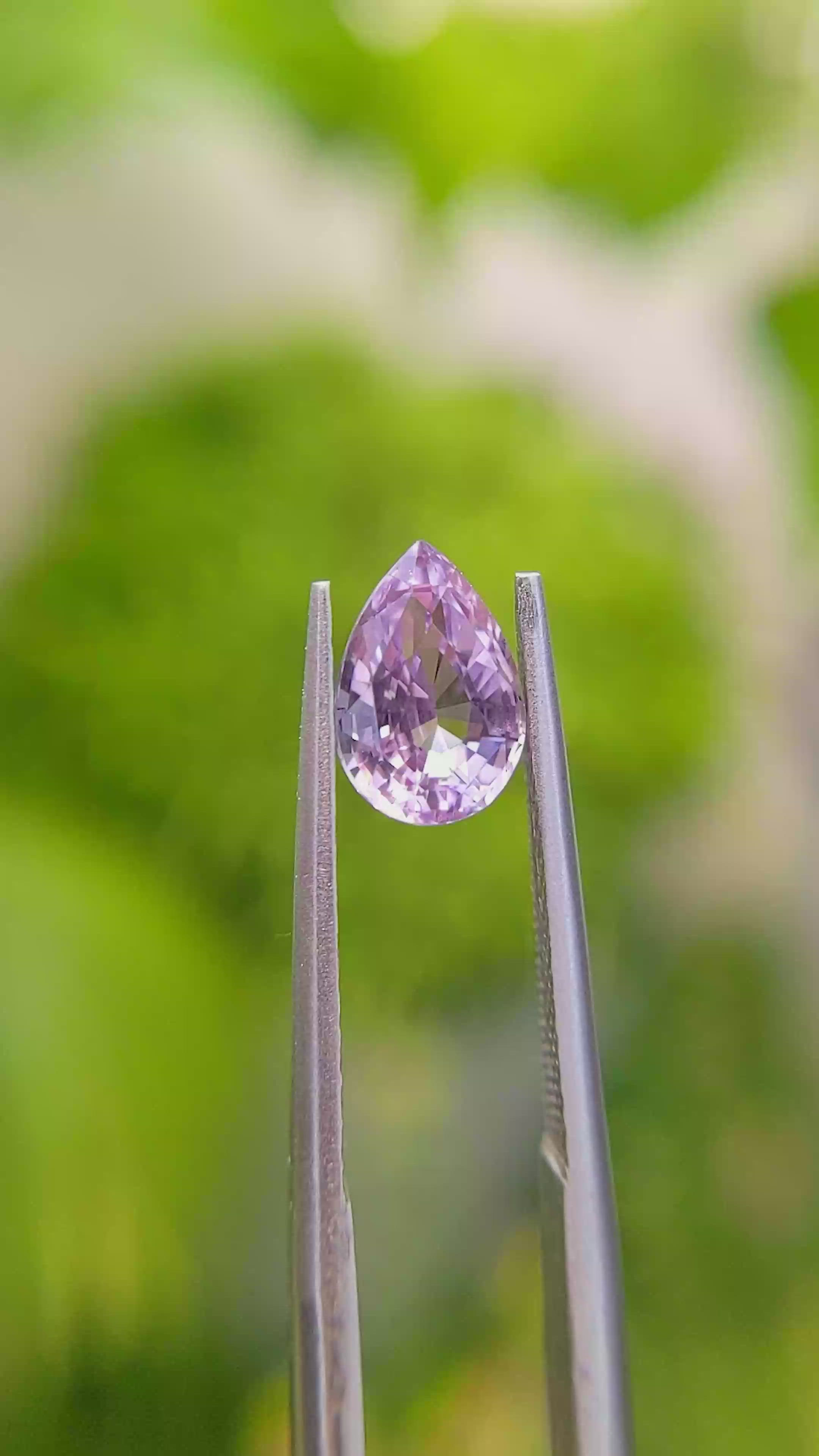 1.60 Ct. Purplish Pink Sapphire from Ceylon (Sri Lanka) Size Video
