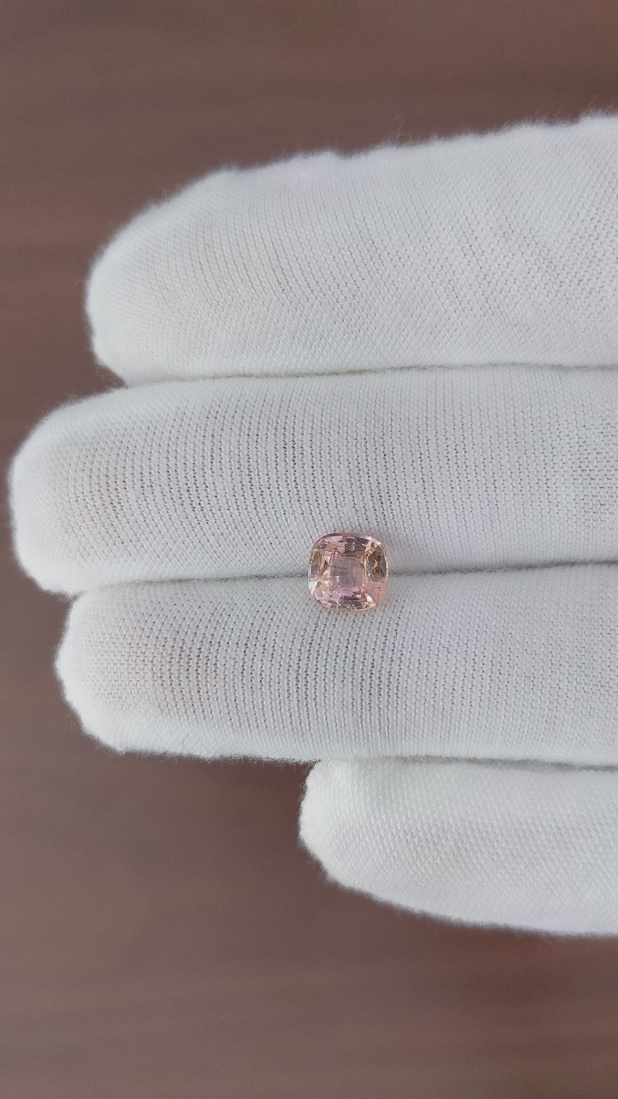 1.59 Ct. Padparadscha Sapphire from Ceylon (Sri Lanka) Size Video