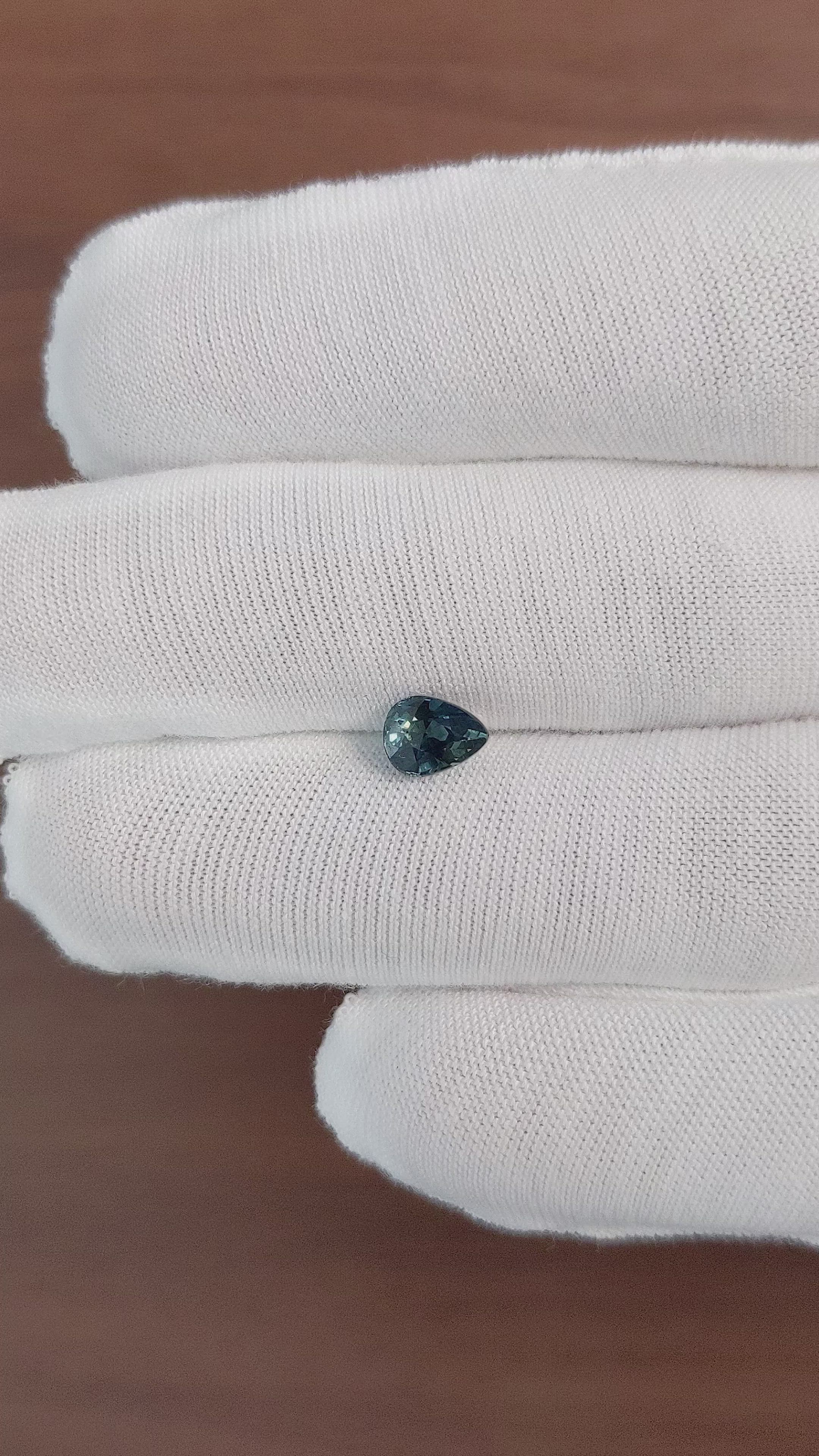1.12 Ct. Greenish Blue Sapphire from Africa Size Video
