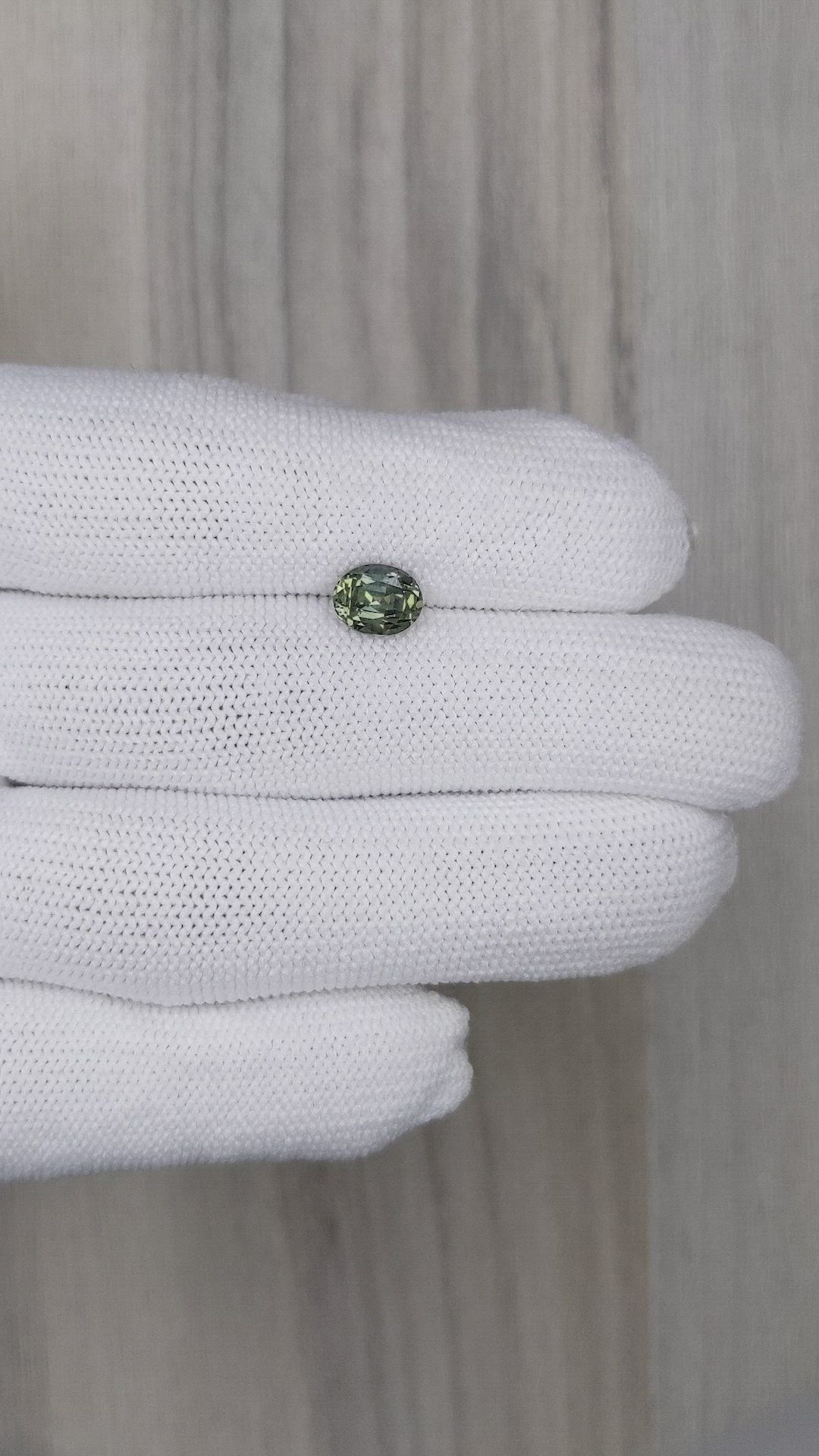 1.67 Ct. Bluish Green Sapphire from Ceylon (Sri Lanka) Size Video