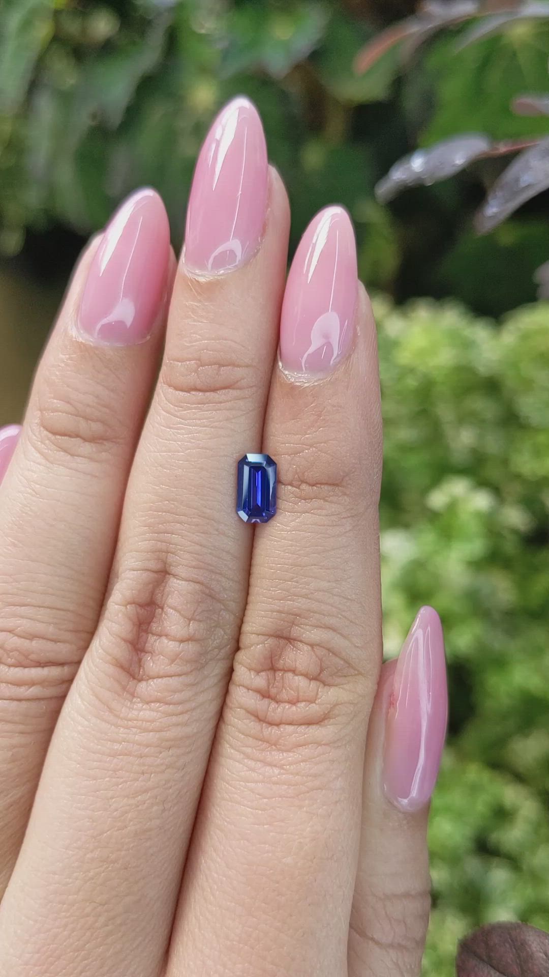 0.77 Ct. Blue Sapphire from Ceylon (Sri Lanka) Size Video