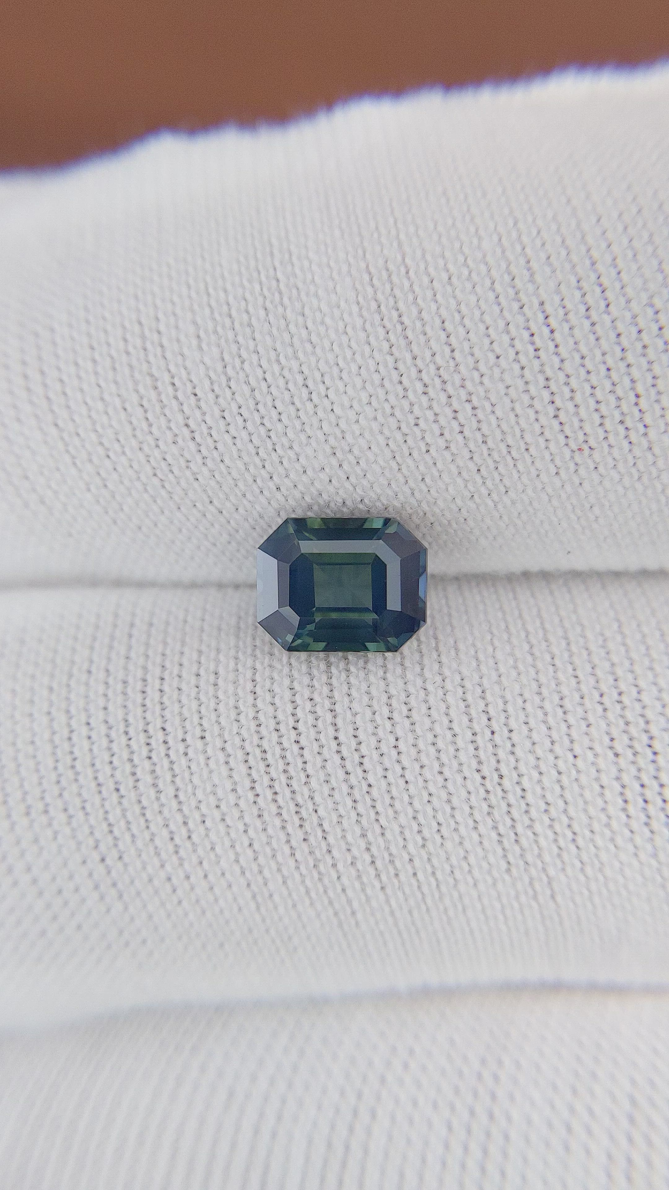 1.60 Ct. Greenish Blue Sapphire from Africa Size Video
