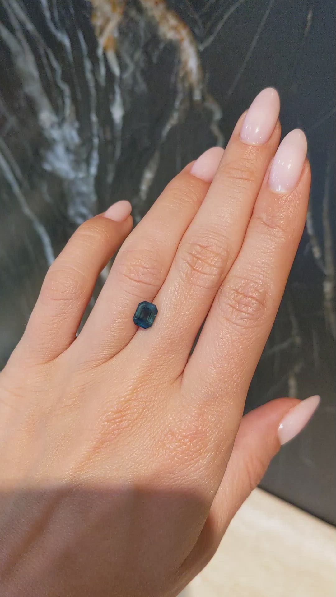 1.60 Ct. Greenish Blue Sapphire from Africa Size Video