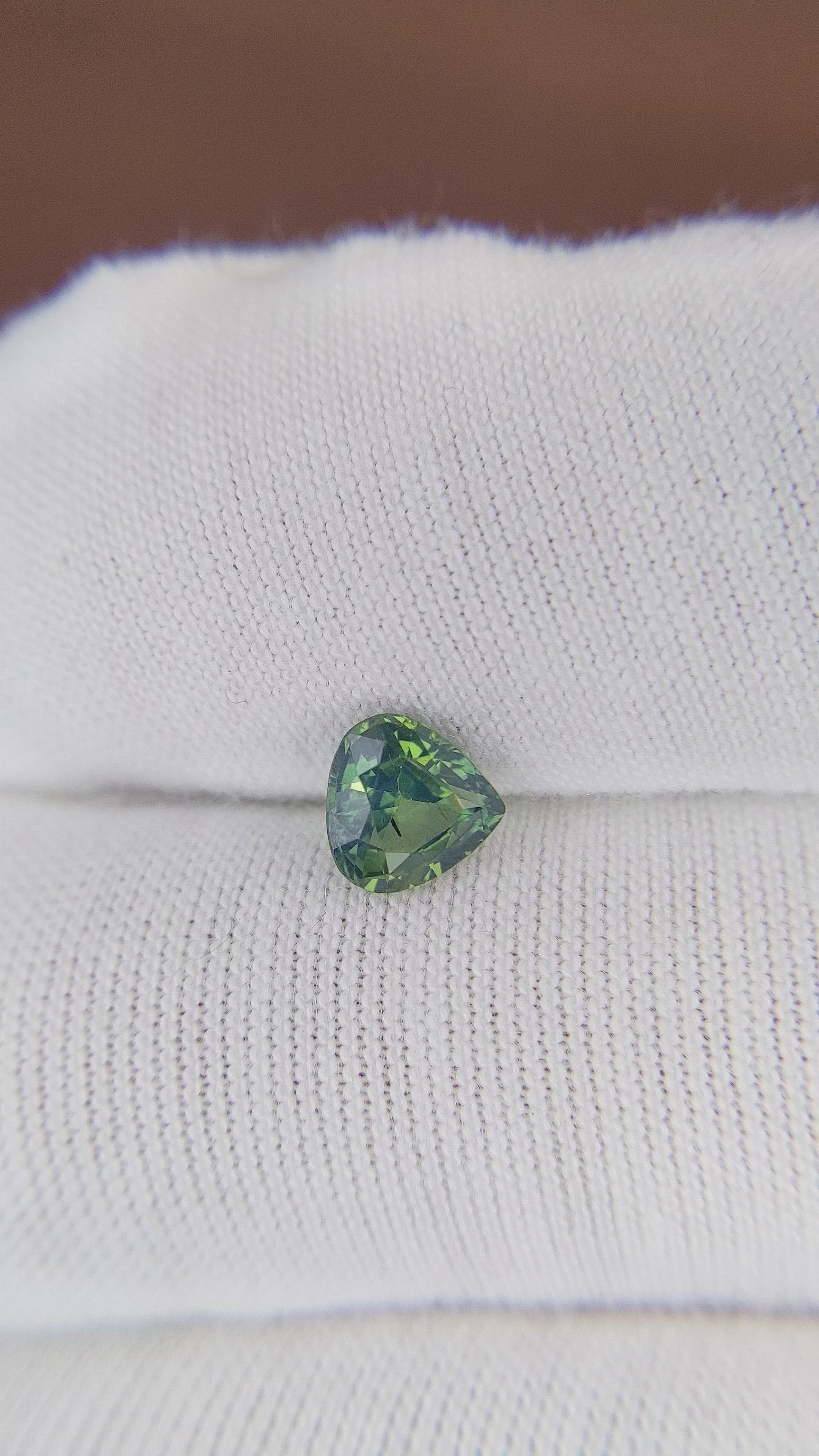 0.98 Ct. Green Sapphire from Africa Size Video