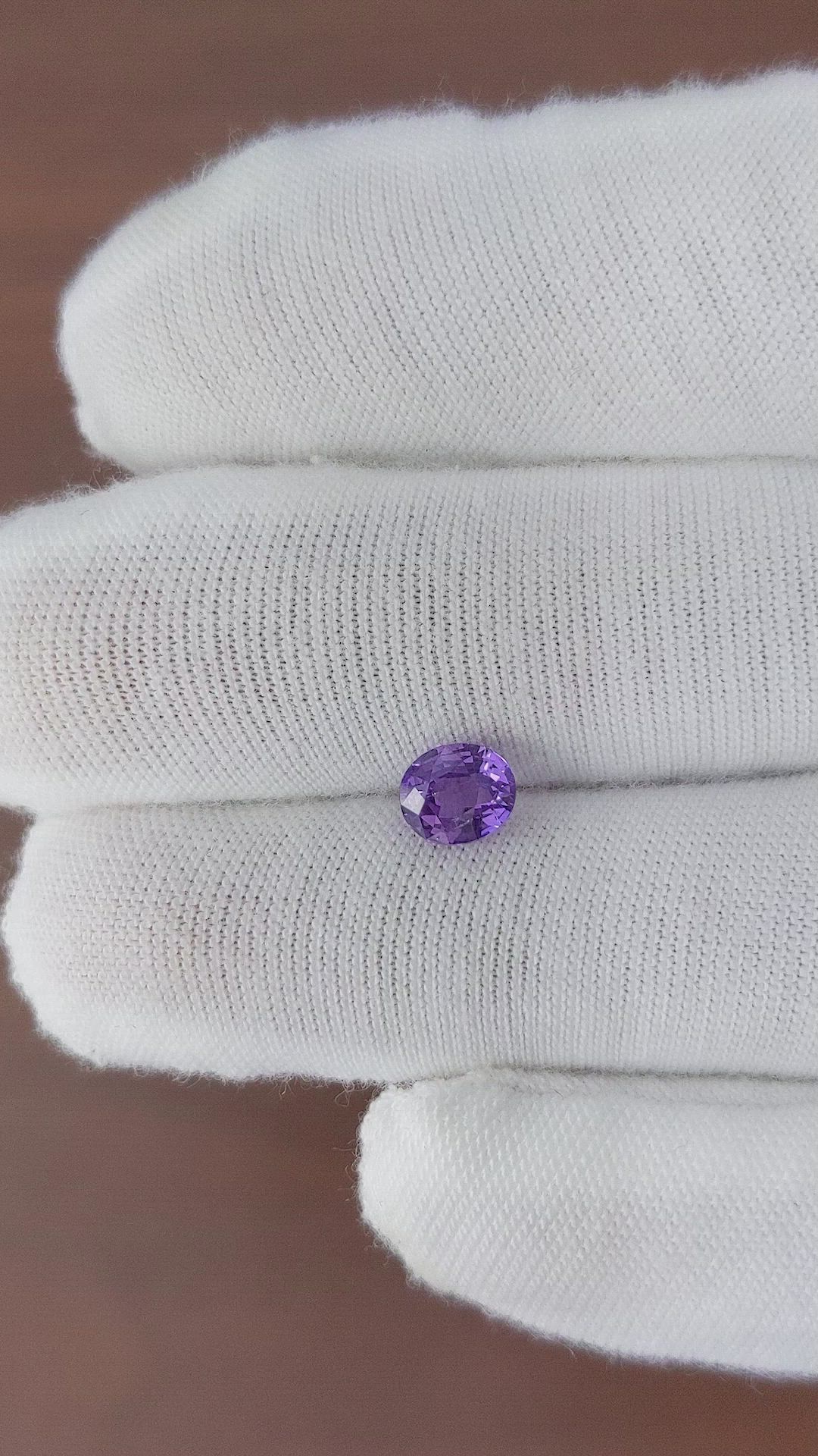 1.07 Ct. Purple Sapphire from Ceylon (Sri Lanka) Size Video