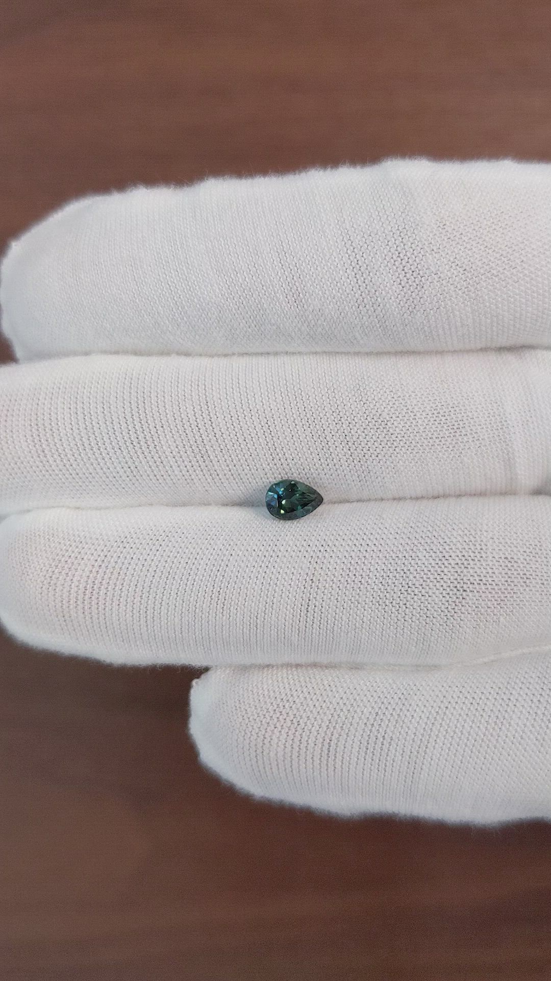 0.76 Ct. Bluish Green Sapphire from Africa Size Video