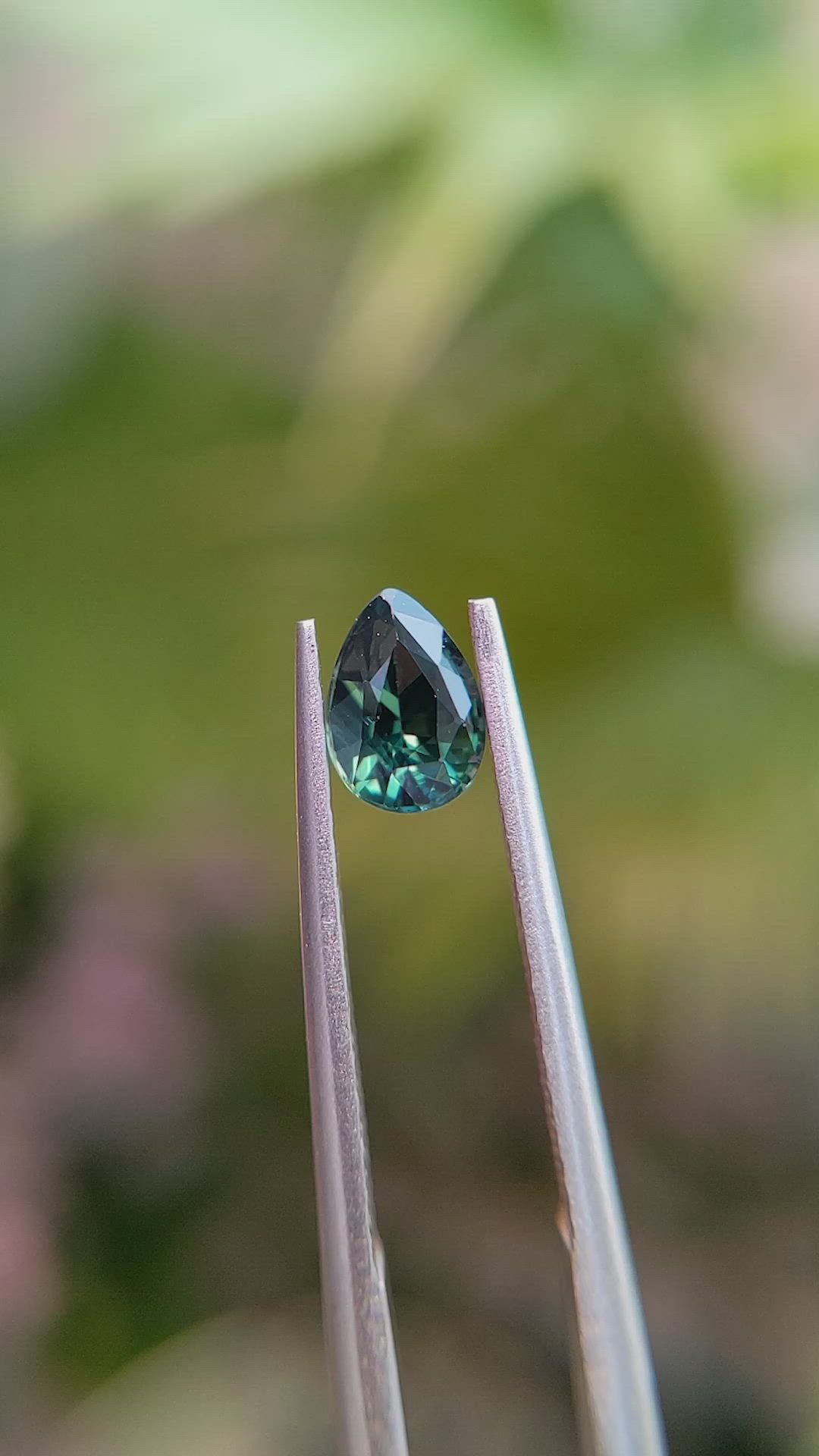 0.76 Ct. Bluish Green Sapphire from Africa Size Video