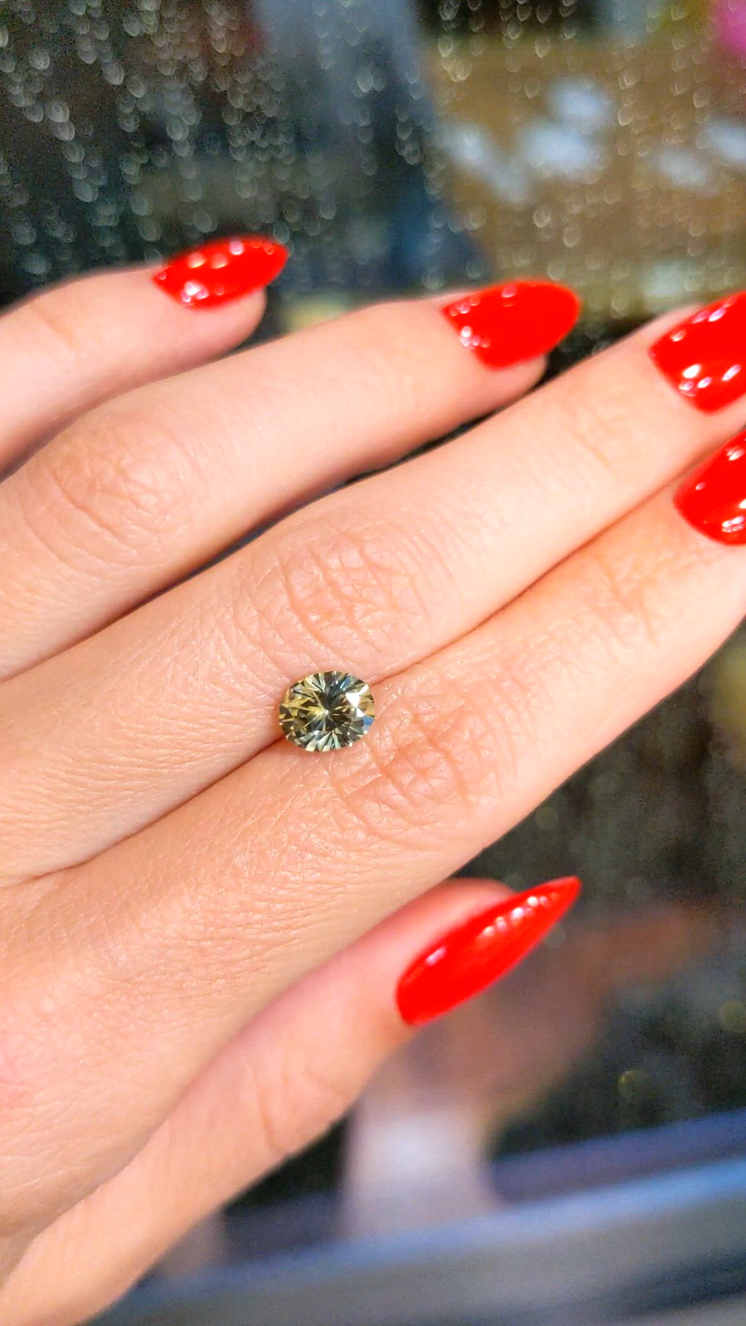 1.56 Ct. Greenish Yellow Sapphire from Montana Size Video