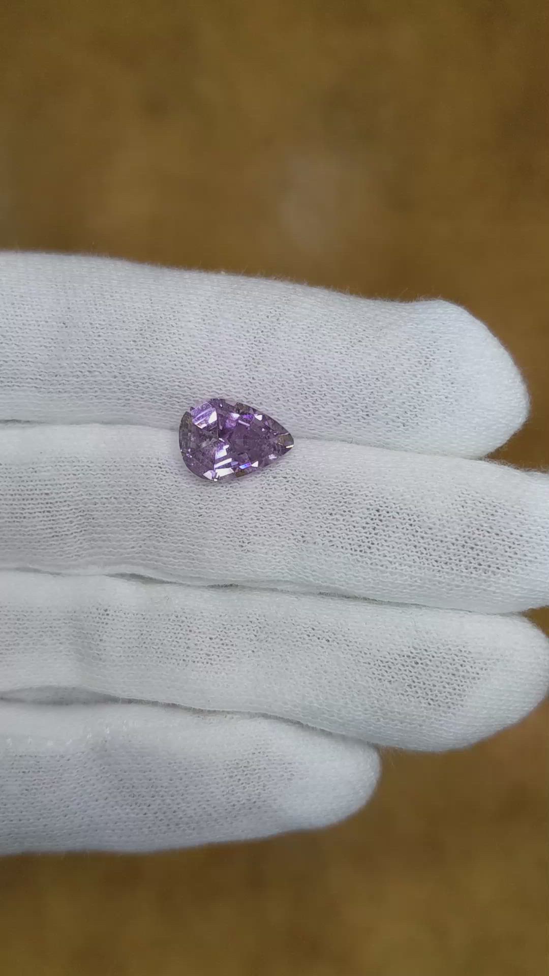 3.56 Ct. Violet Sapphire from Ceylon (Sri Lanka) Size Video