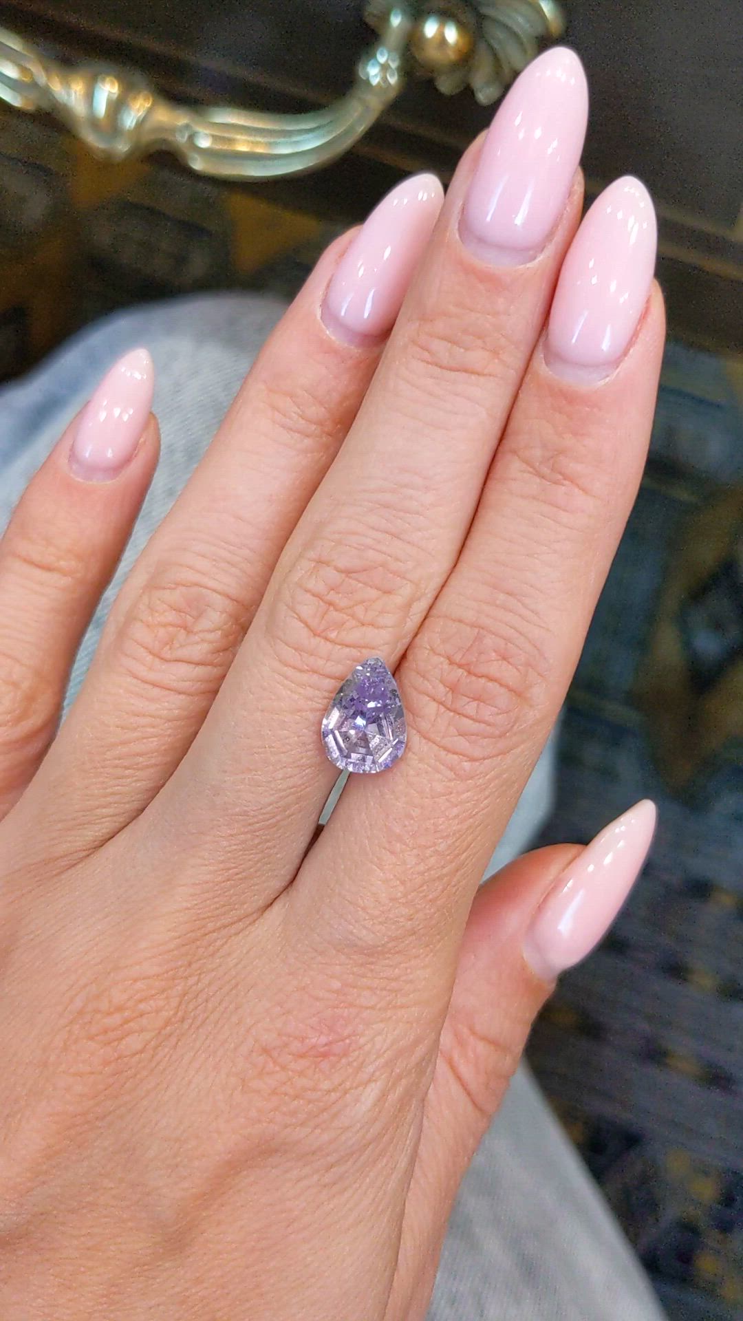 3.56 Ct. Violet Sapphire from Ceylon (Sri Lanka) Size Video