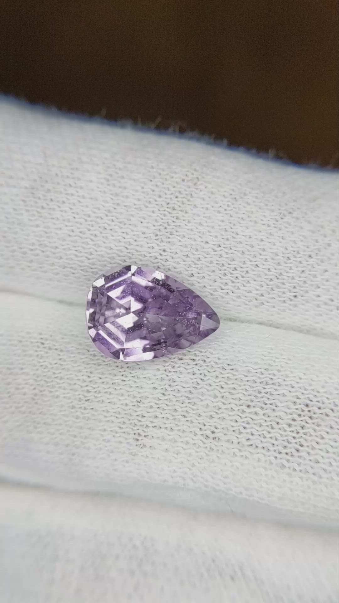 3.56 Ct. Violet Sapphire from Ceylon (Sri Lanka) Size Video