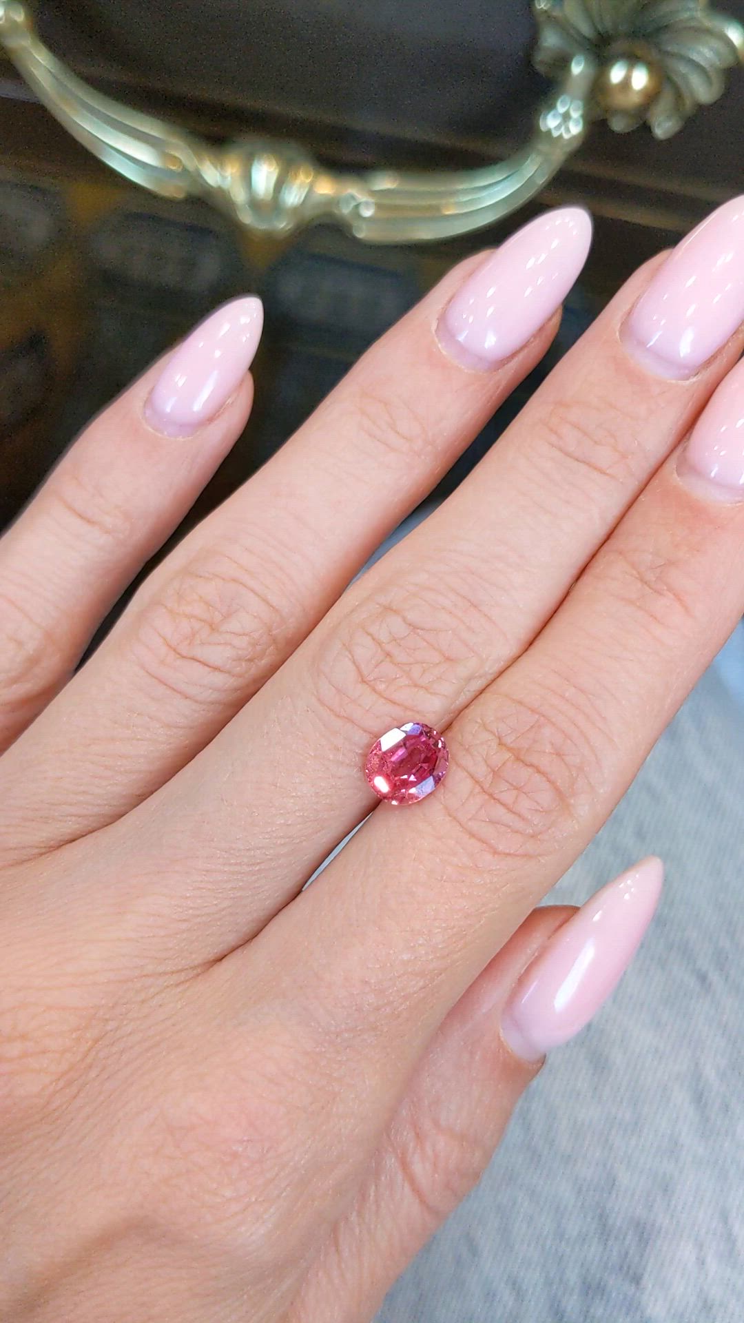 1.82 Ct. Padparadscha Sapphire from Ceylon (Sri Lanka) Size Video