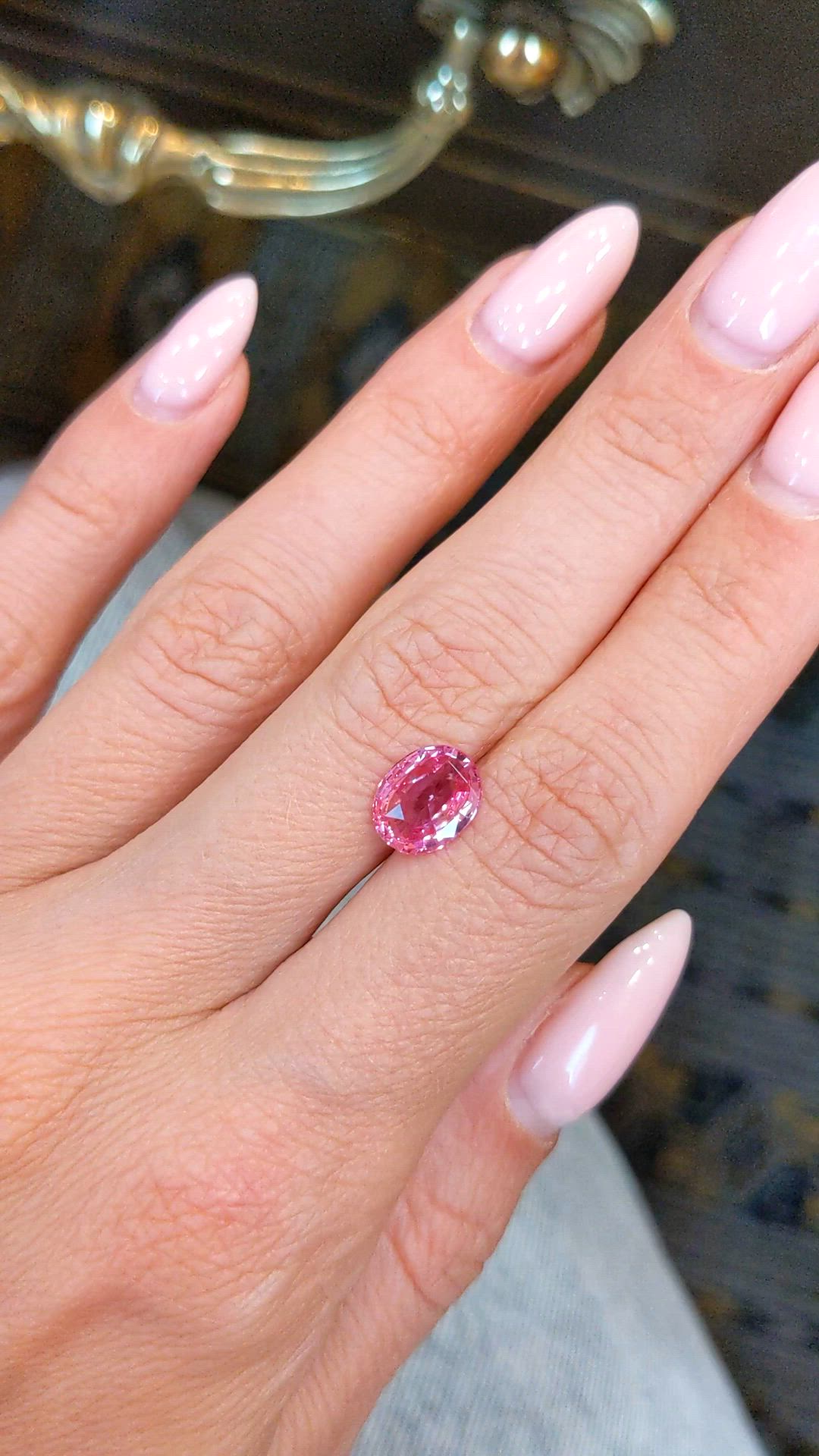 2.16 Ct. Padparadscha Sapphire from Ceylon (Sri Lanka) Size Video