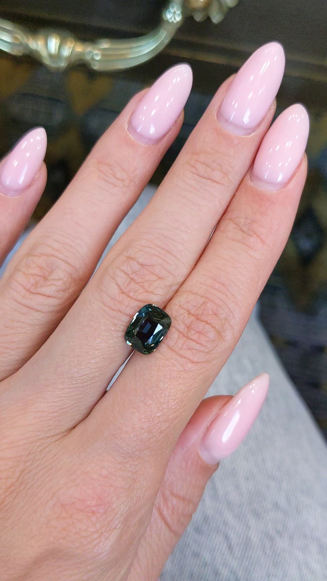 3.05 Ct. Bluish Green Sapphire from Kenya Size Video