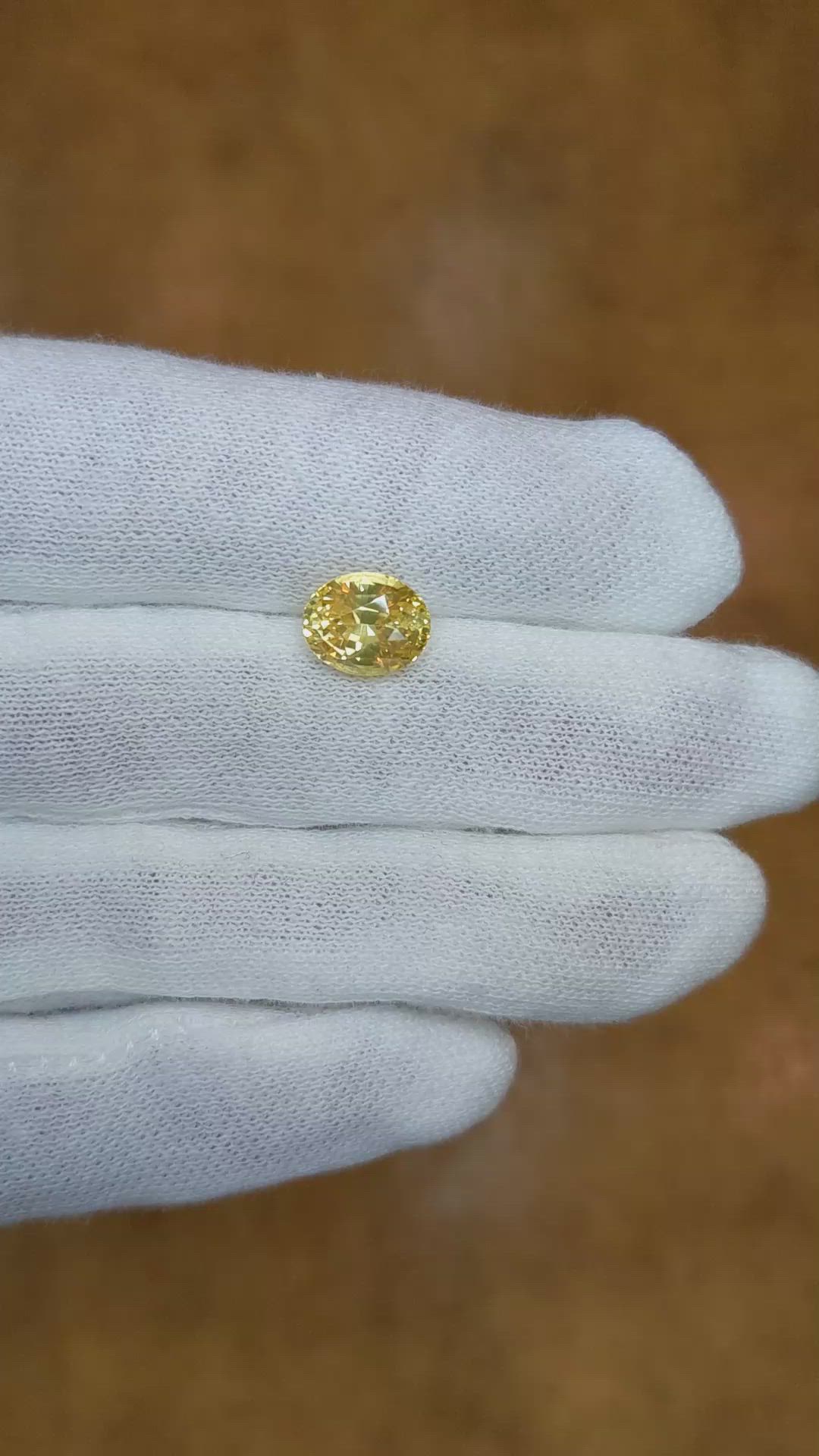 3.07 Ct. Yellow Sapphire from Ceylon (Sri Lanka) Size Video