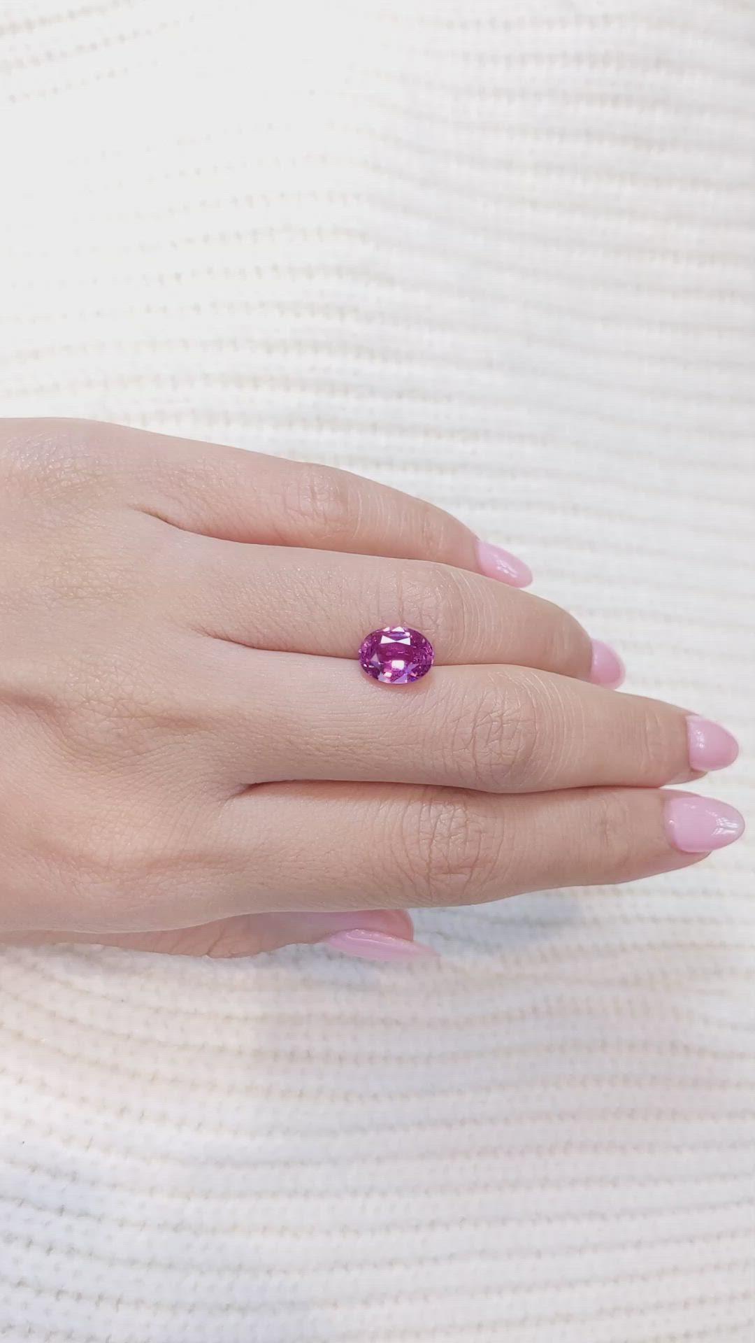 3.06 Ct. Purplish Pink Sapphire from Ceylon (Sri Lanka) Size Video