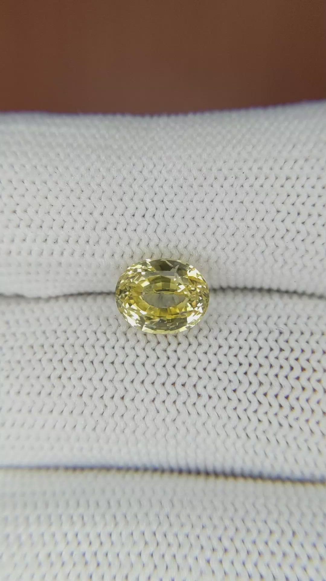 2.67 Ct. Yellow Sapphire from Ceylon (Sri Lanka) Size Video