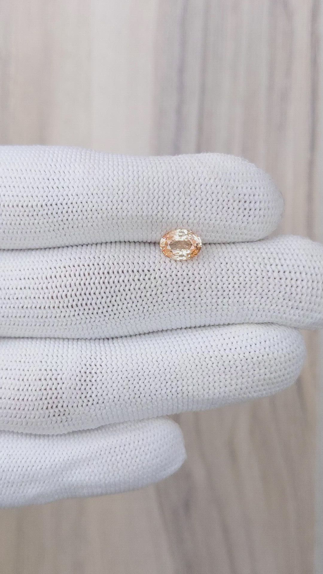 1.10 Ct. Peach Sapphire from Ceylon (Sri Lanka) Size Video