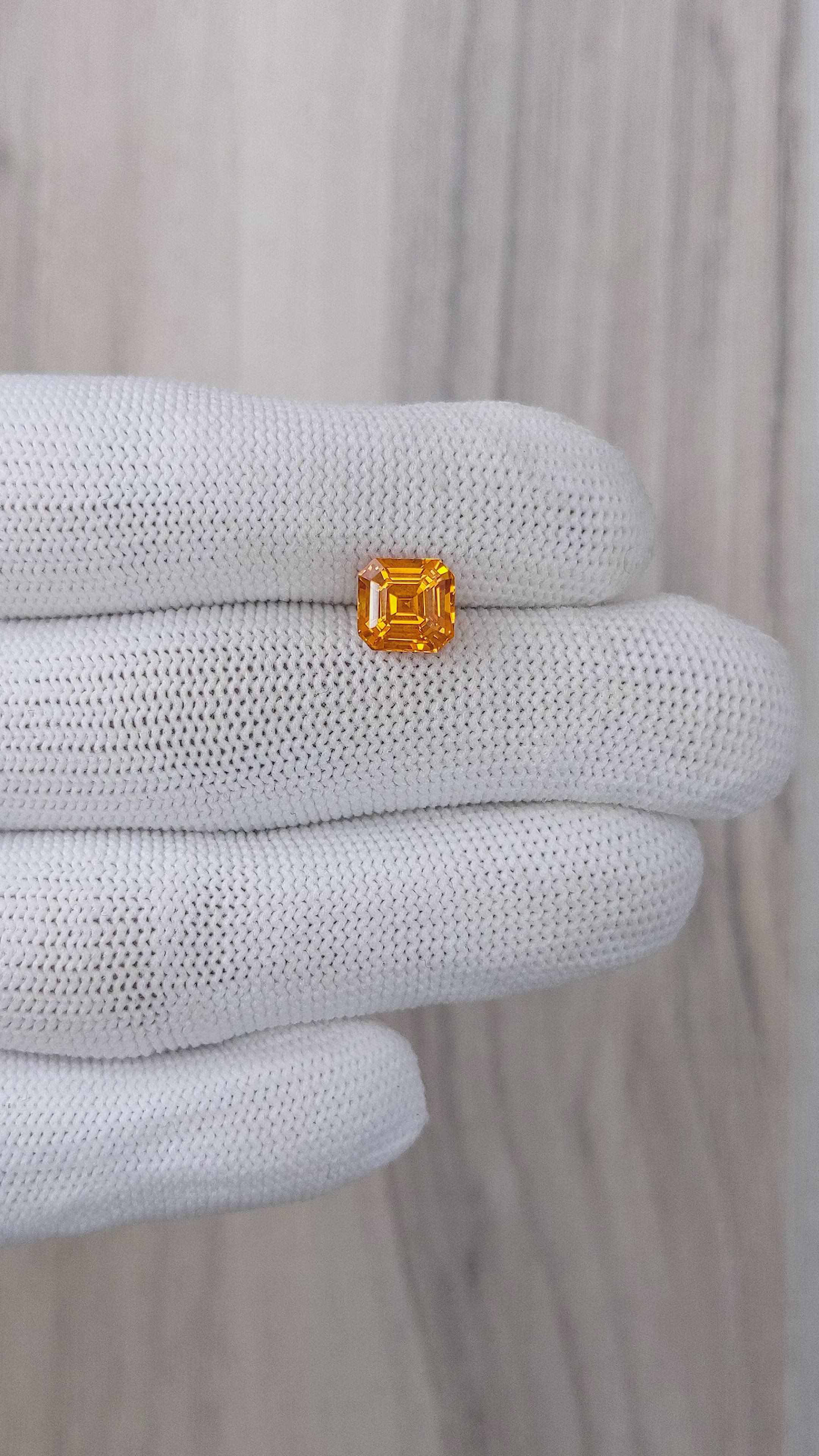 2.38 Ct. Orange Sapphire from Ceylon (Sri Lanka) Size Video