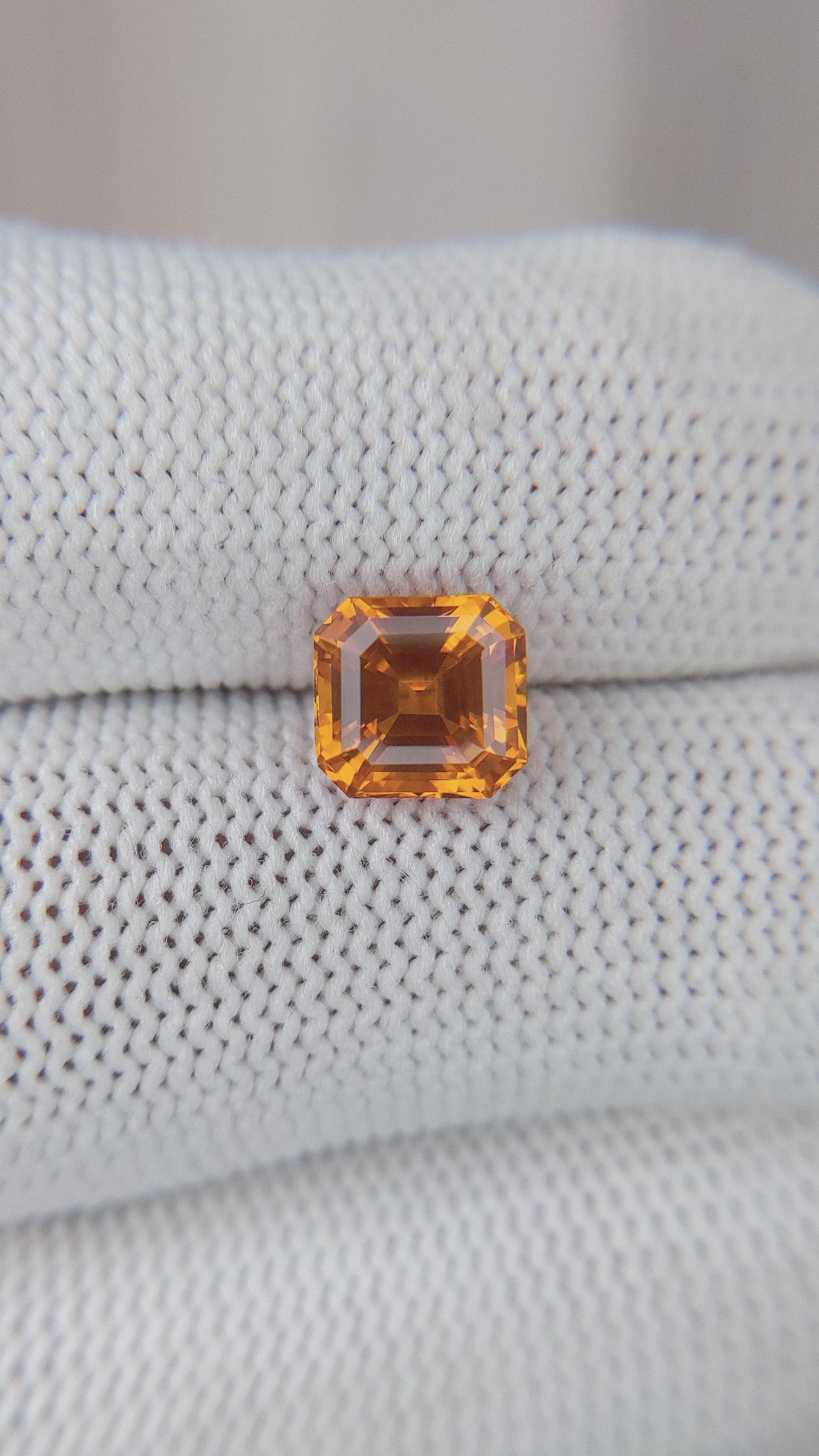 2.38 Ct. Orange Sapphire from Ceylon (Sri Lanka) Size Video