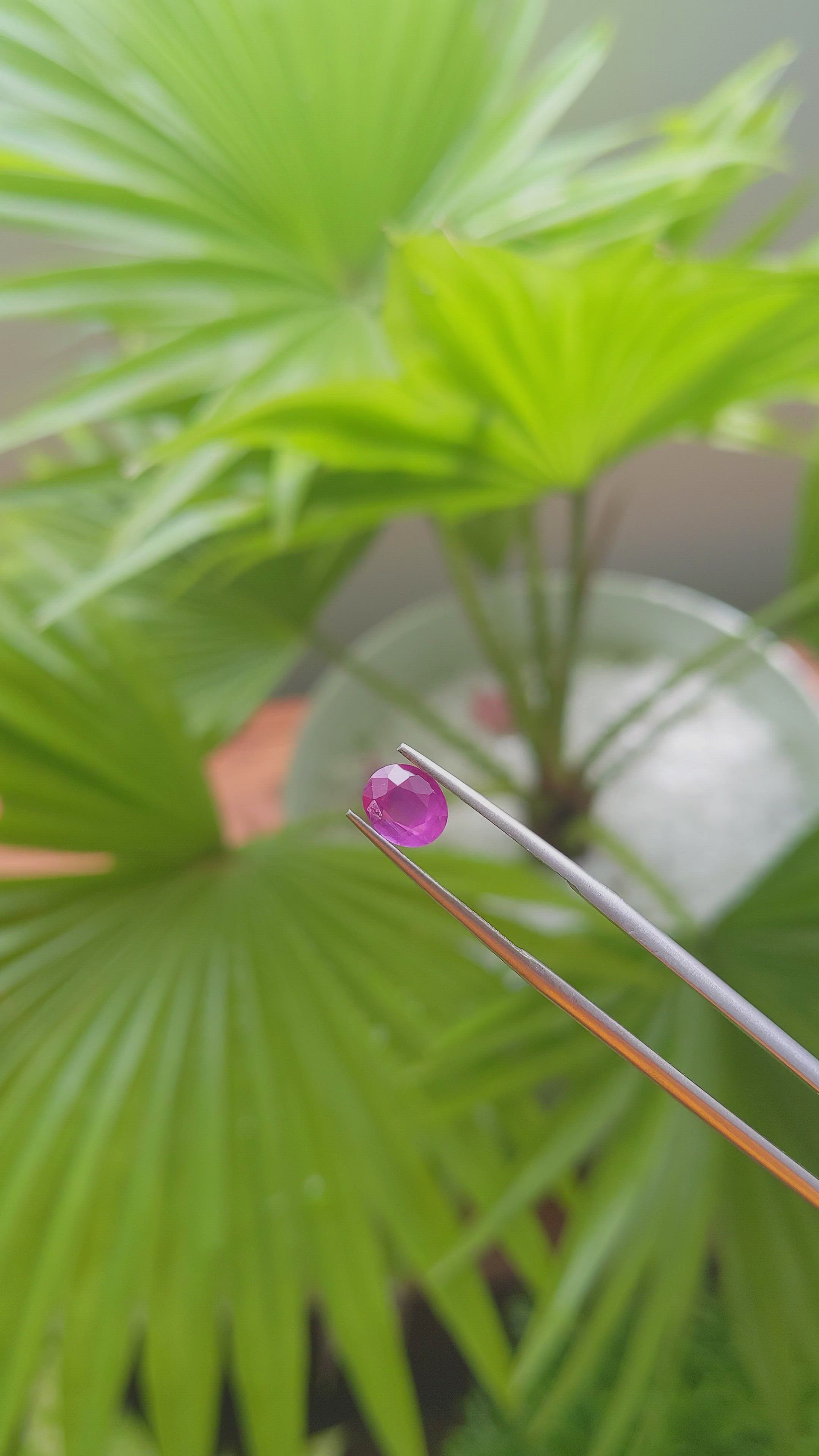 1.36 Ct. Pink Sapphire from Ceylon (Sri Lanka) Size Video