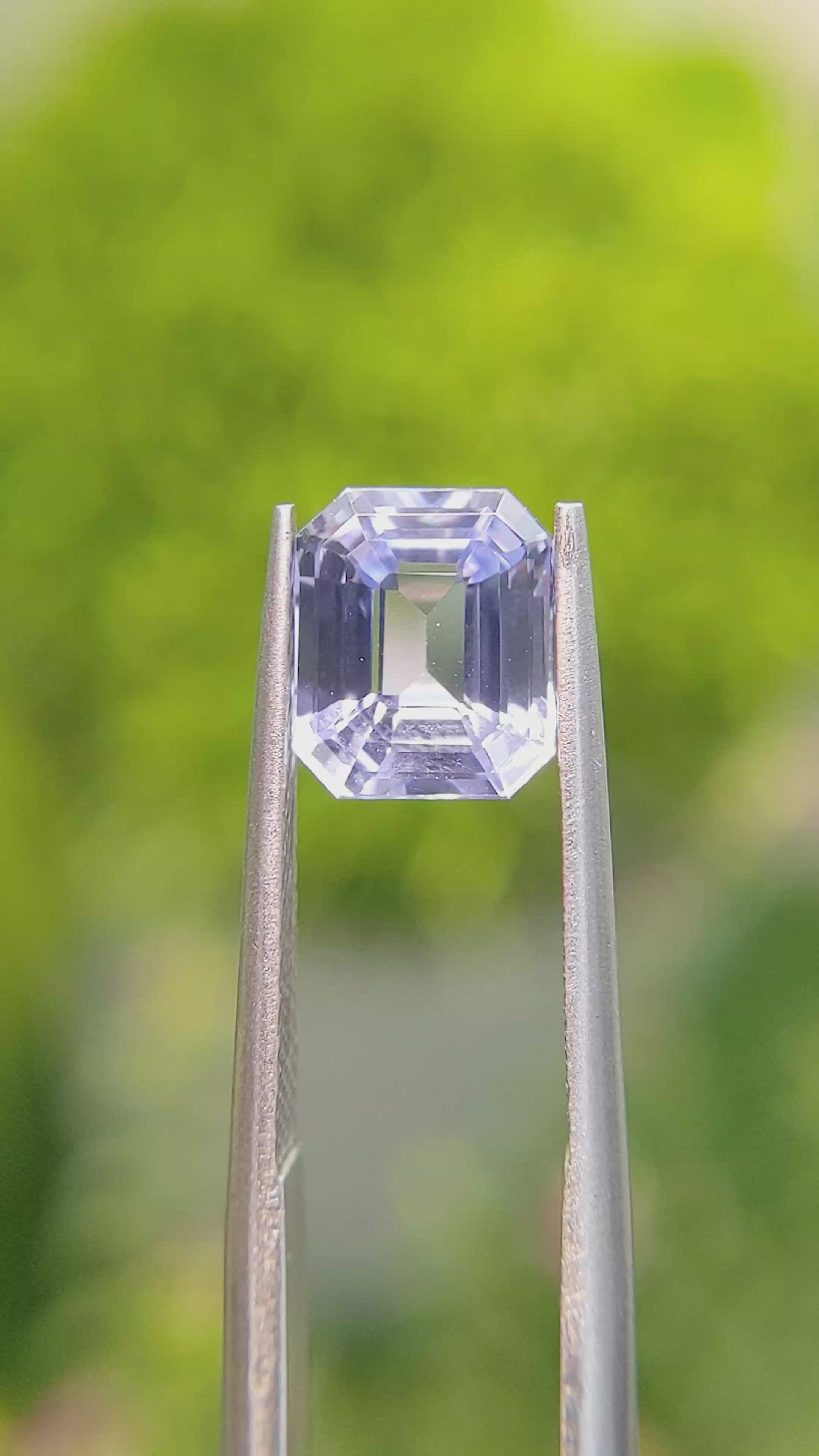 2.53 Ct. Violet Sapphire from Ceylon (Sri Lanka) Size Video
