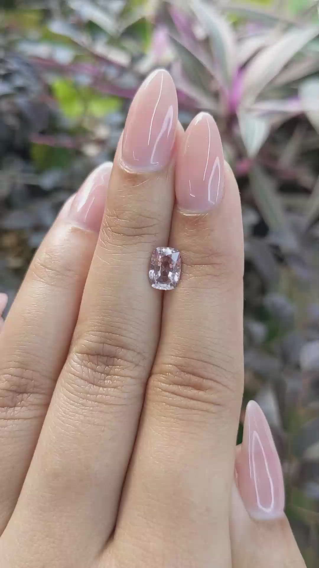 1.38 Ct. Peach Sapphire from Ceylon (Sri Lanka) Size Video
