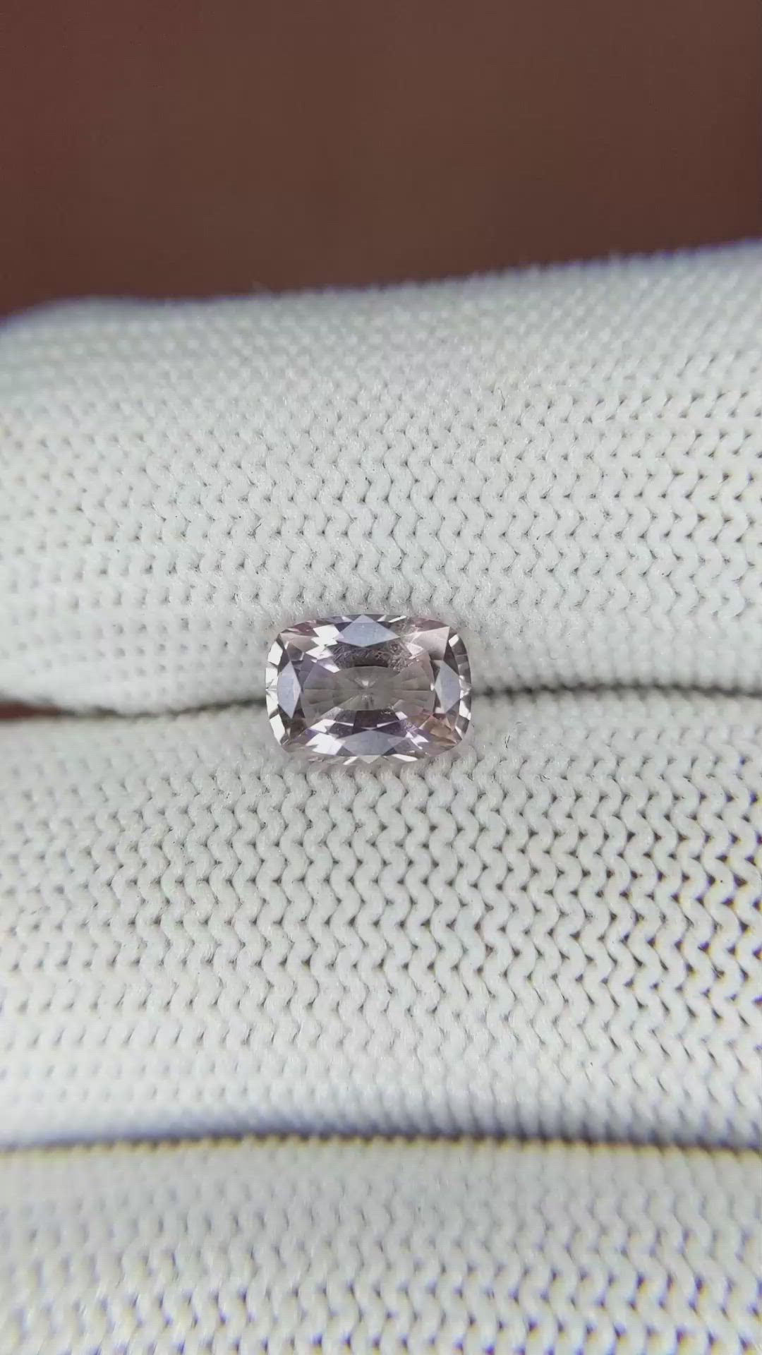 1.38 Ct. Peach Sapphire from Ceylon (Sri Lanka) Size Video