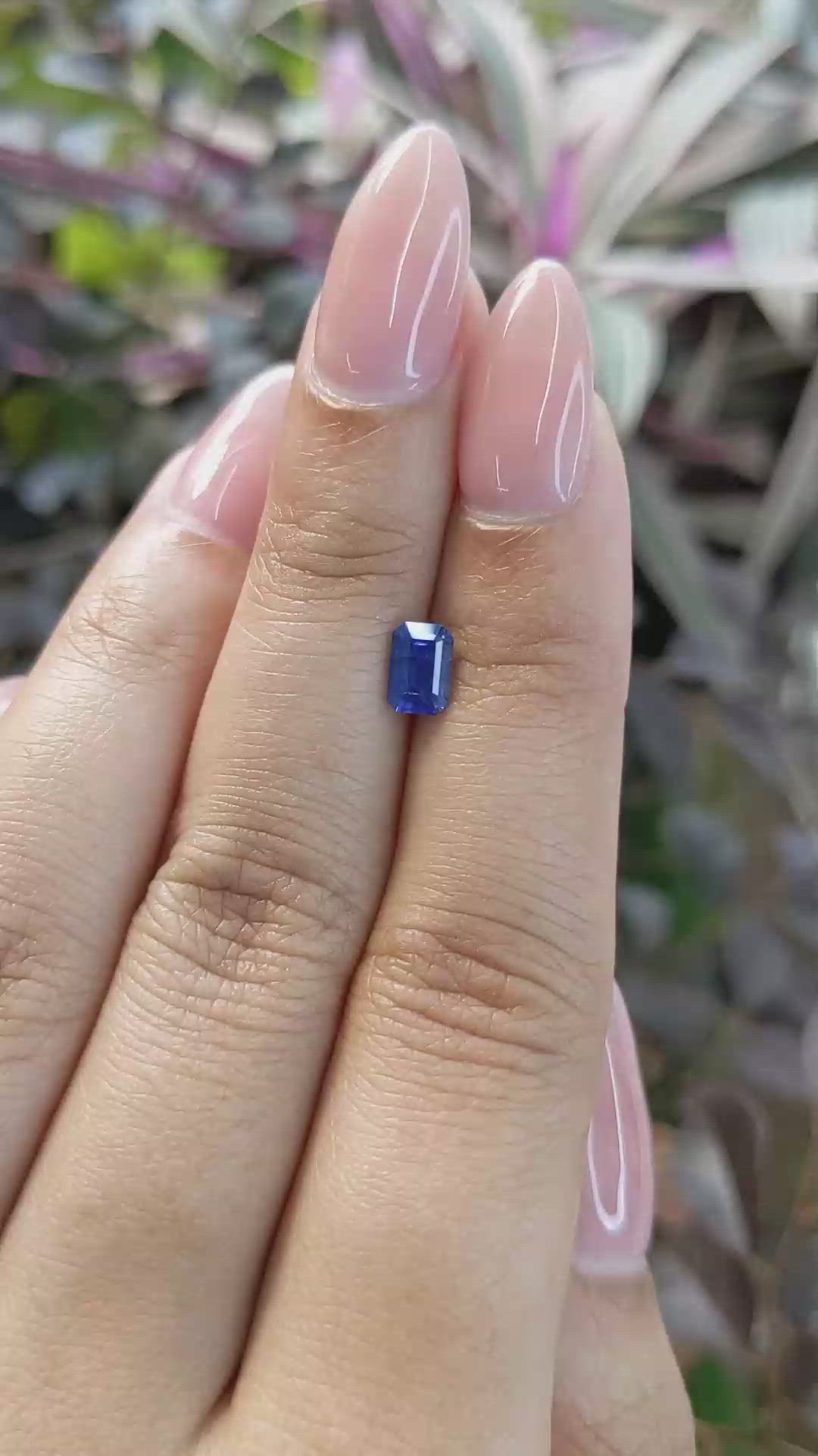0.74 Ct. Blue Sapphire from Ceylon (Sri Lanka) Size Video