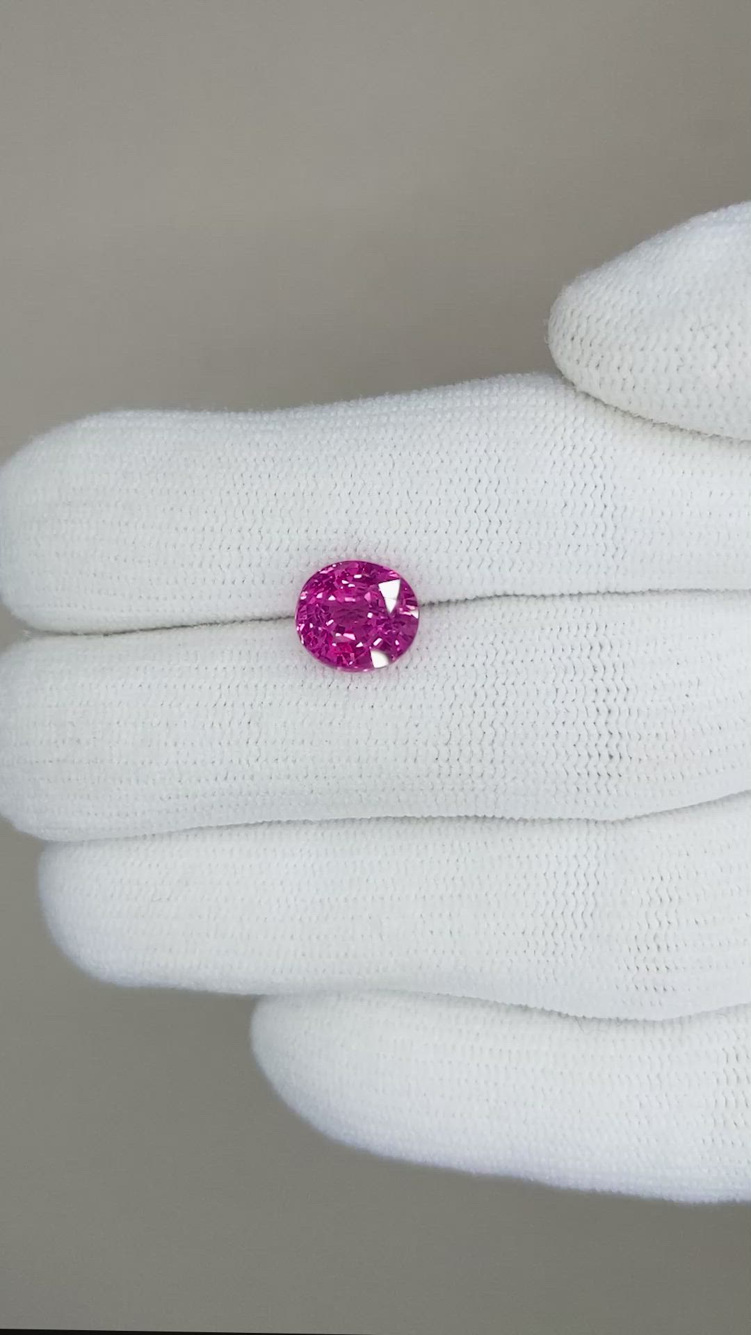2.97 Ct. Purplish Pink Sapphire from Mozambique Size Video