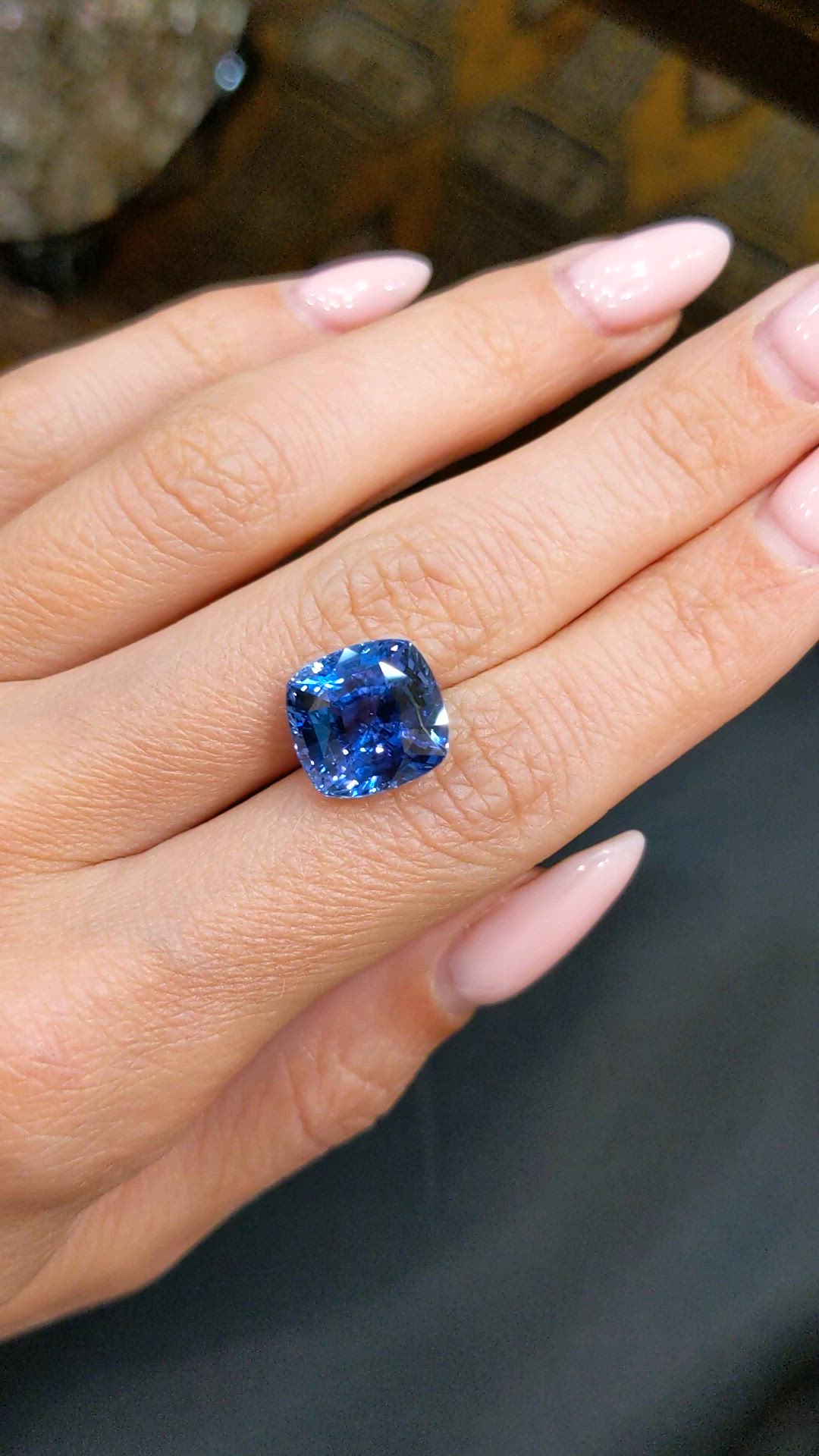 10.19 Ct. Blue Sapphire from Ceylon (Sri Lanka) Size Video