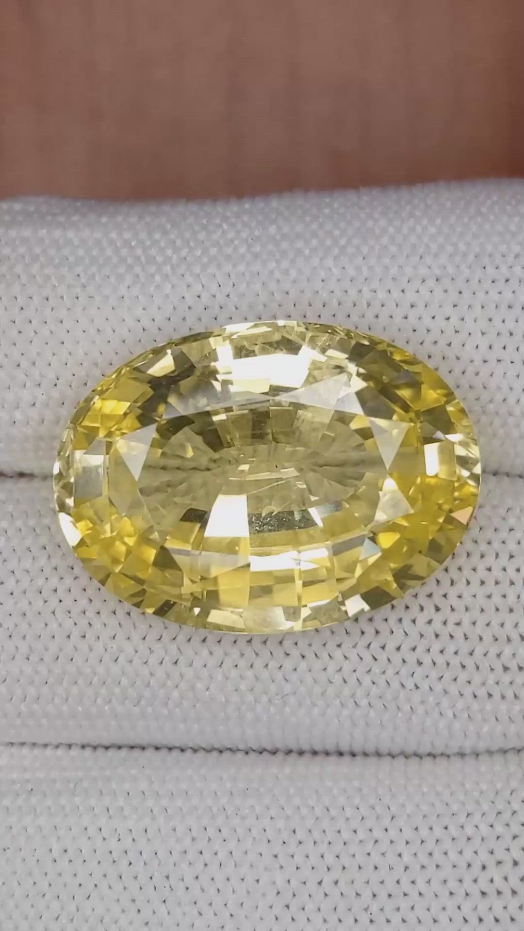 32.90 Ct. Yellow Sapphire from Ceylon (Sri Lanka) Size Video