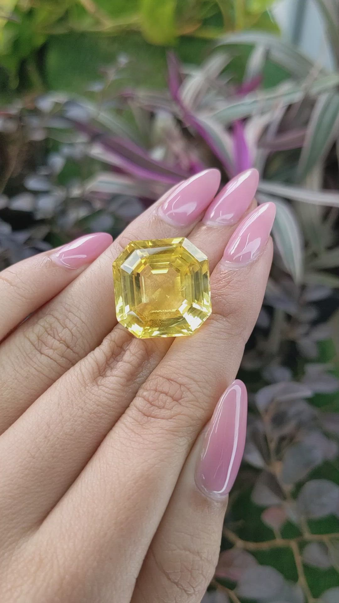 43.32 Ct. Yellow Sapphire from Ceylon (Sri Lanka) Size Video