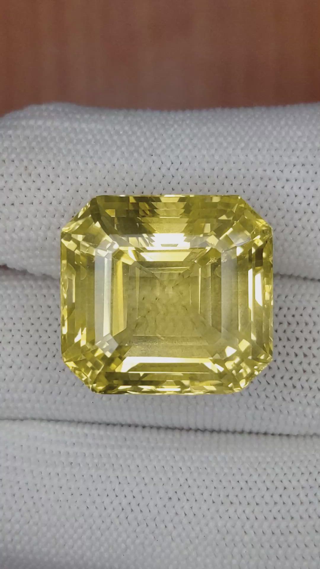 51.03 Ct. Yellow Sapphire from Ceylon (Sri Lanka) Size Video